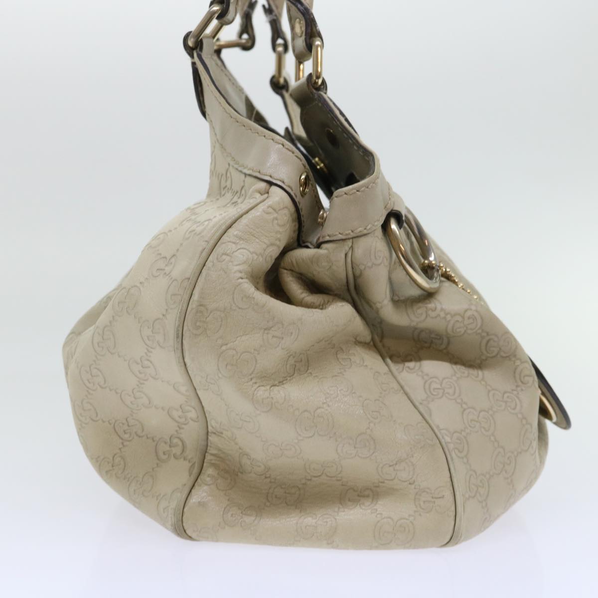GUCCI Guccissima GG Canvas Hand Bag Leather Cream Beige 53673