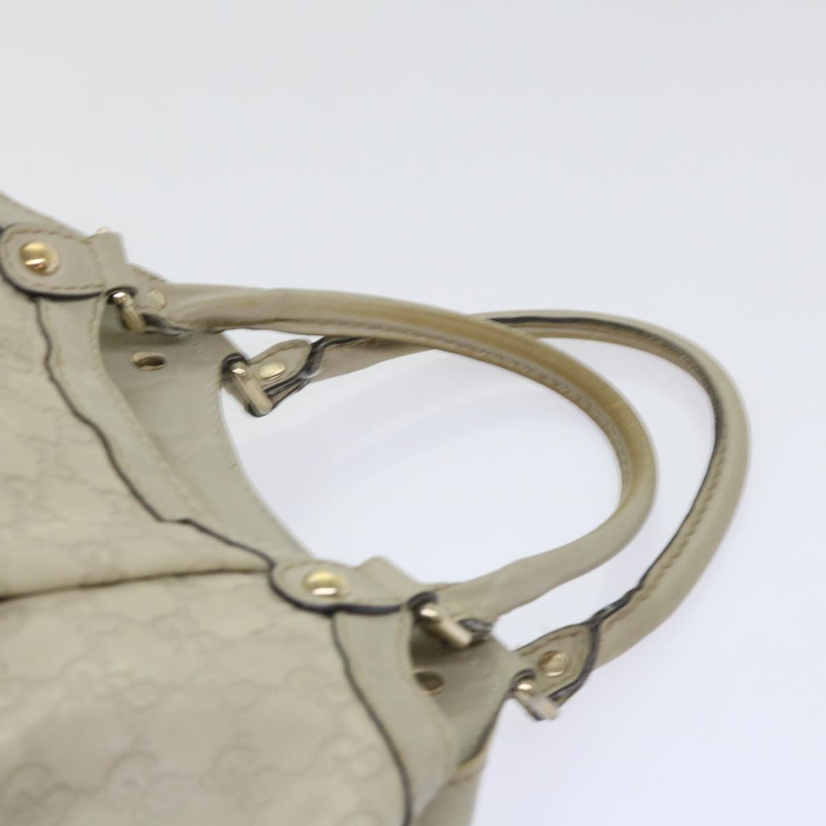 GUCCI Guccissima GG Canvas Hand Bag Leather Cream Beige 53673