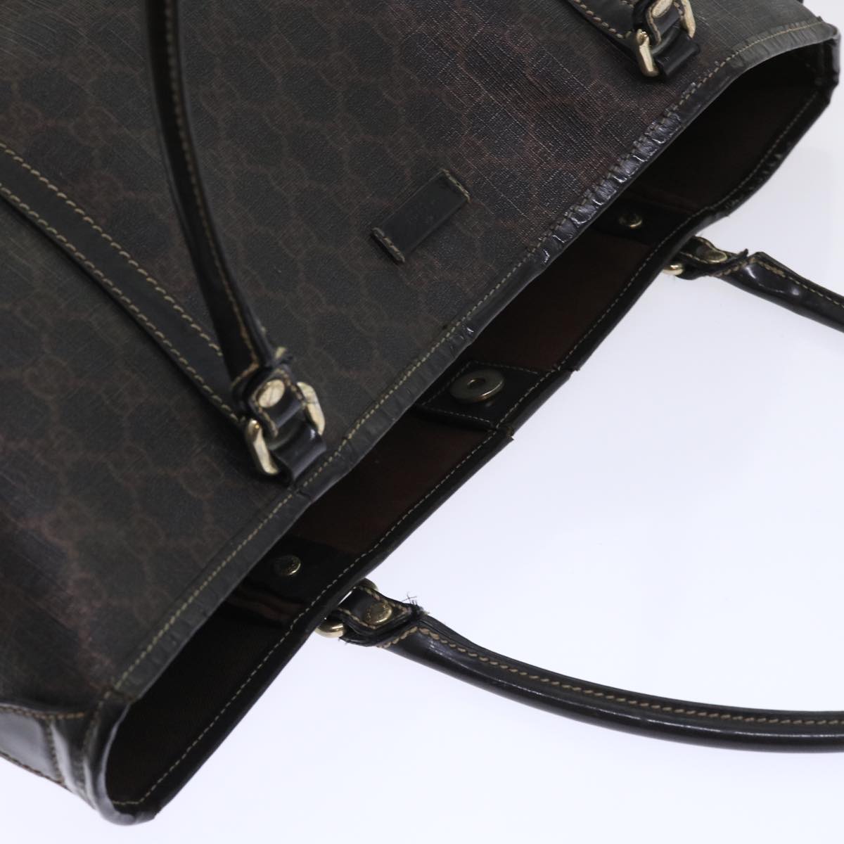 GUCCI GG Canvas Tote Bag PVC Leather Brown 53675