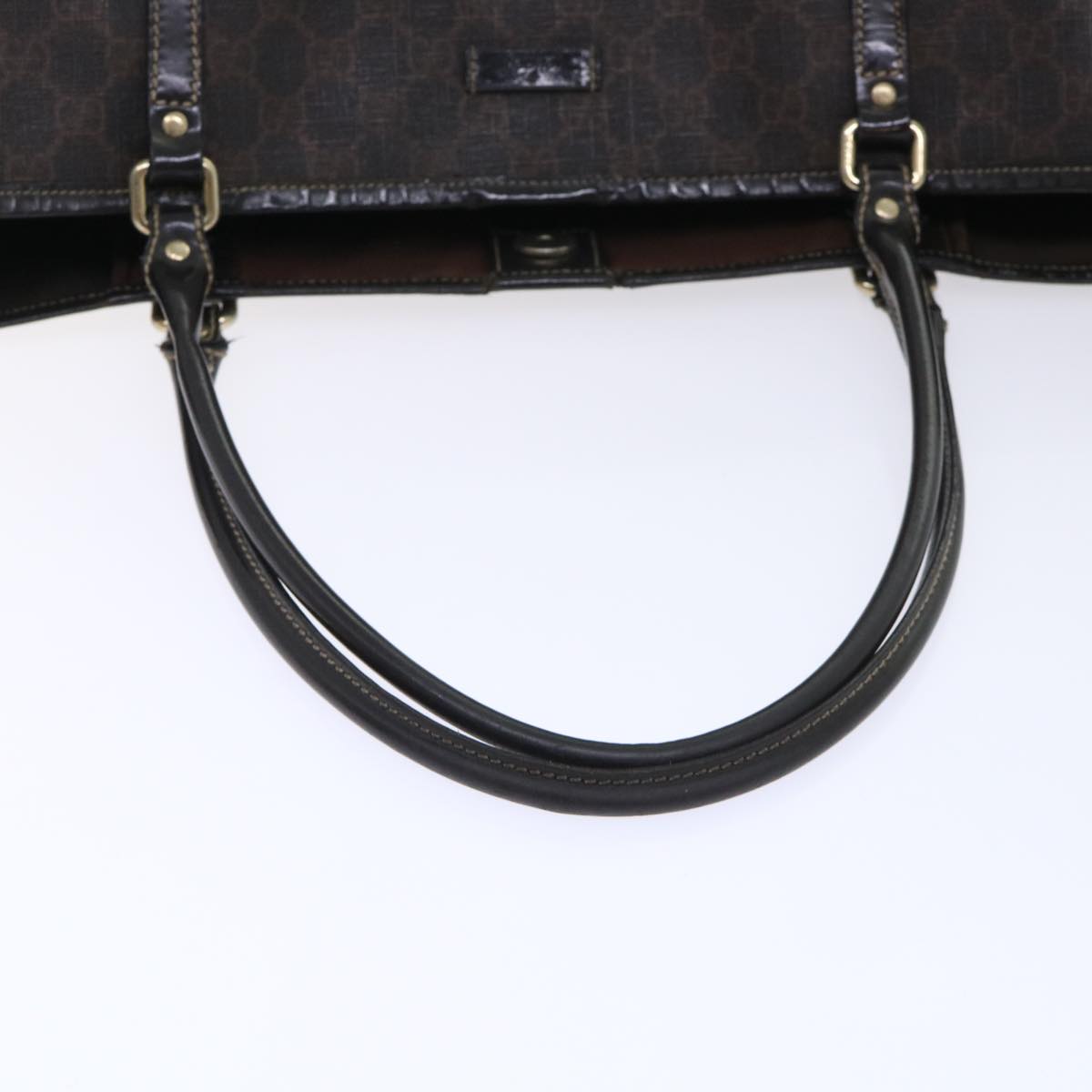 GUCCI GG Canvas Tote Bag PVC Leather Brown 53675