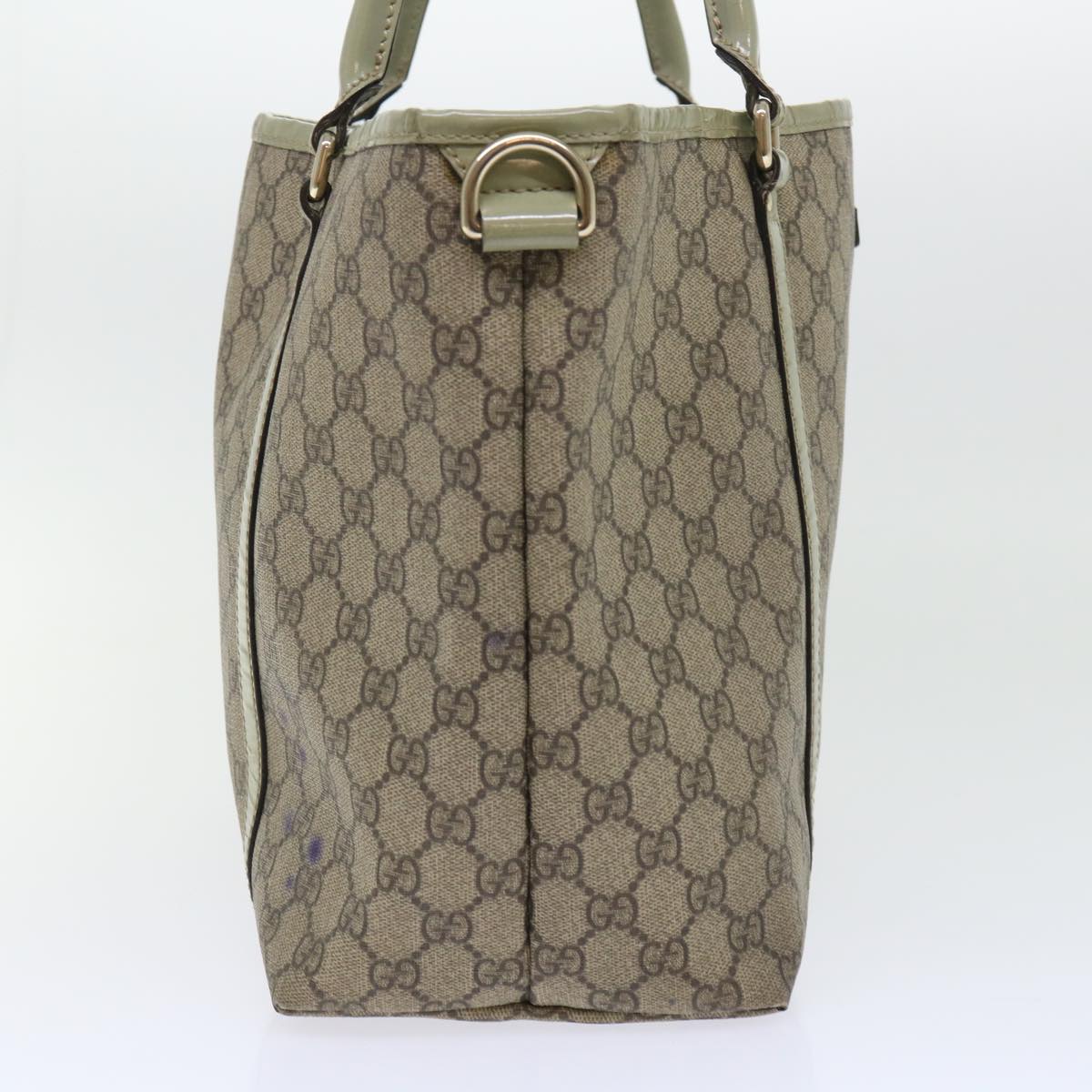 GUCCI GG Canvas Tote Bag PVC Leather Beige 53677