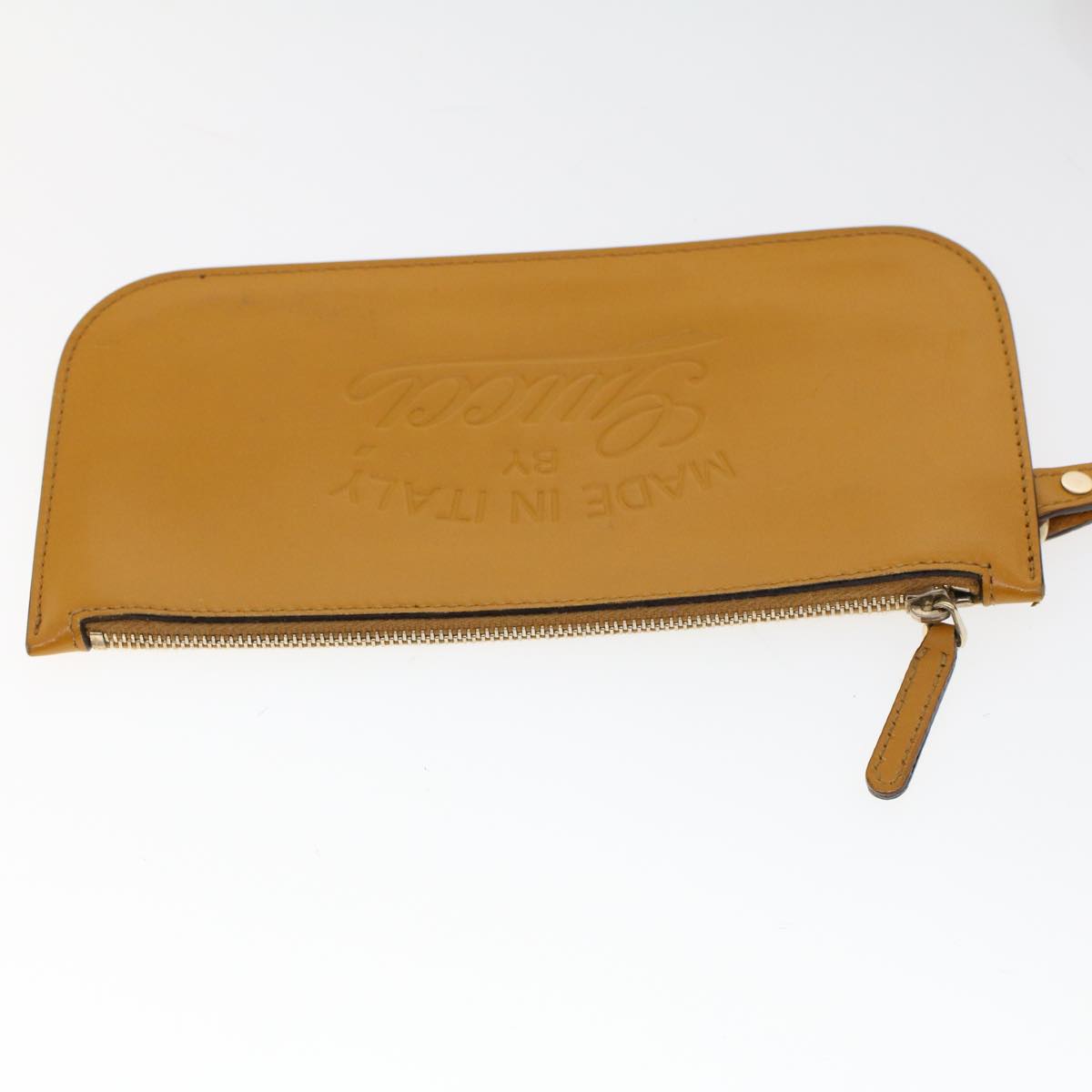 GUCCI Hand Bag Canvas Leather Beige Orange 53679