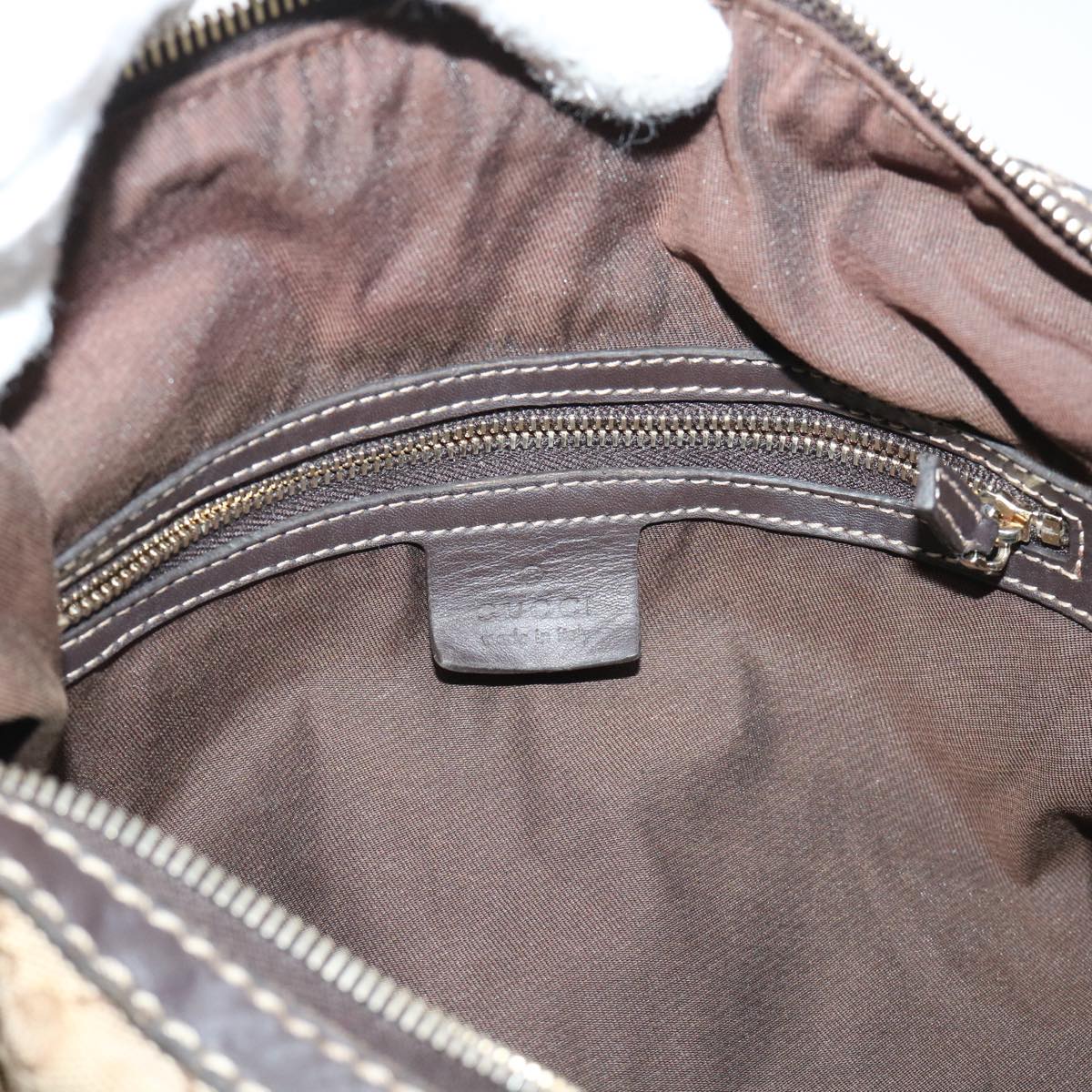 GUCCI GG Canvas Hand Bag Coated Canvas Beige Brown 53684