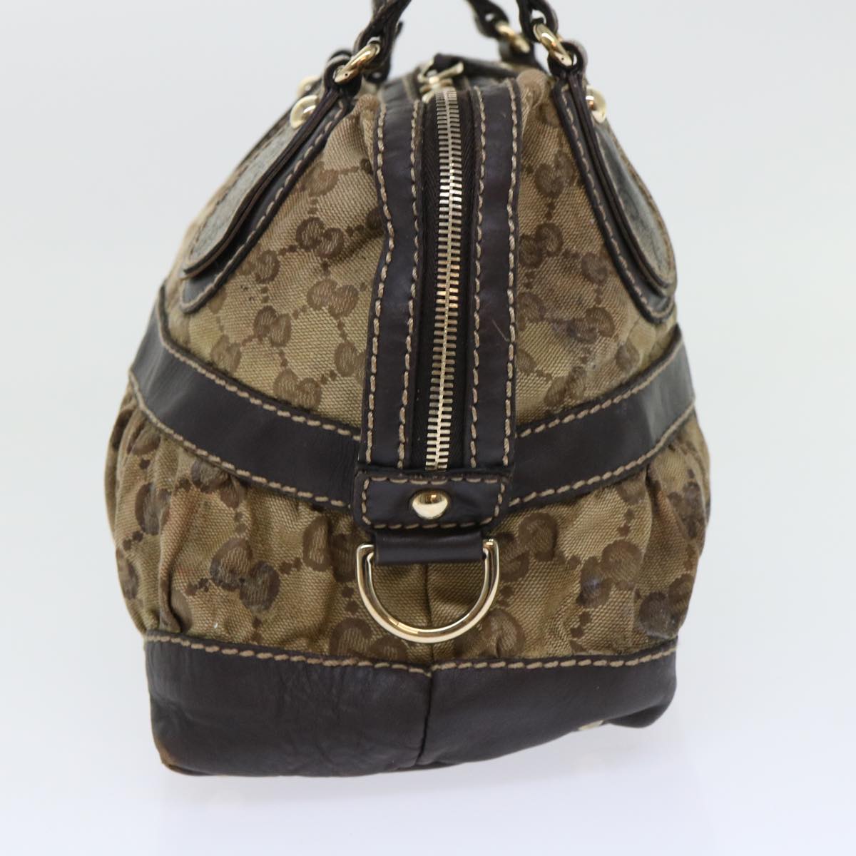 GUCCI GG Canvas Hand Bag Coated Canvas Beige Brown 53684