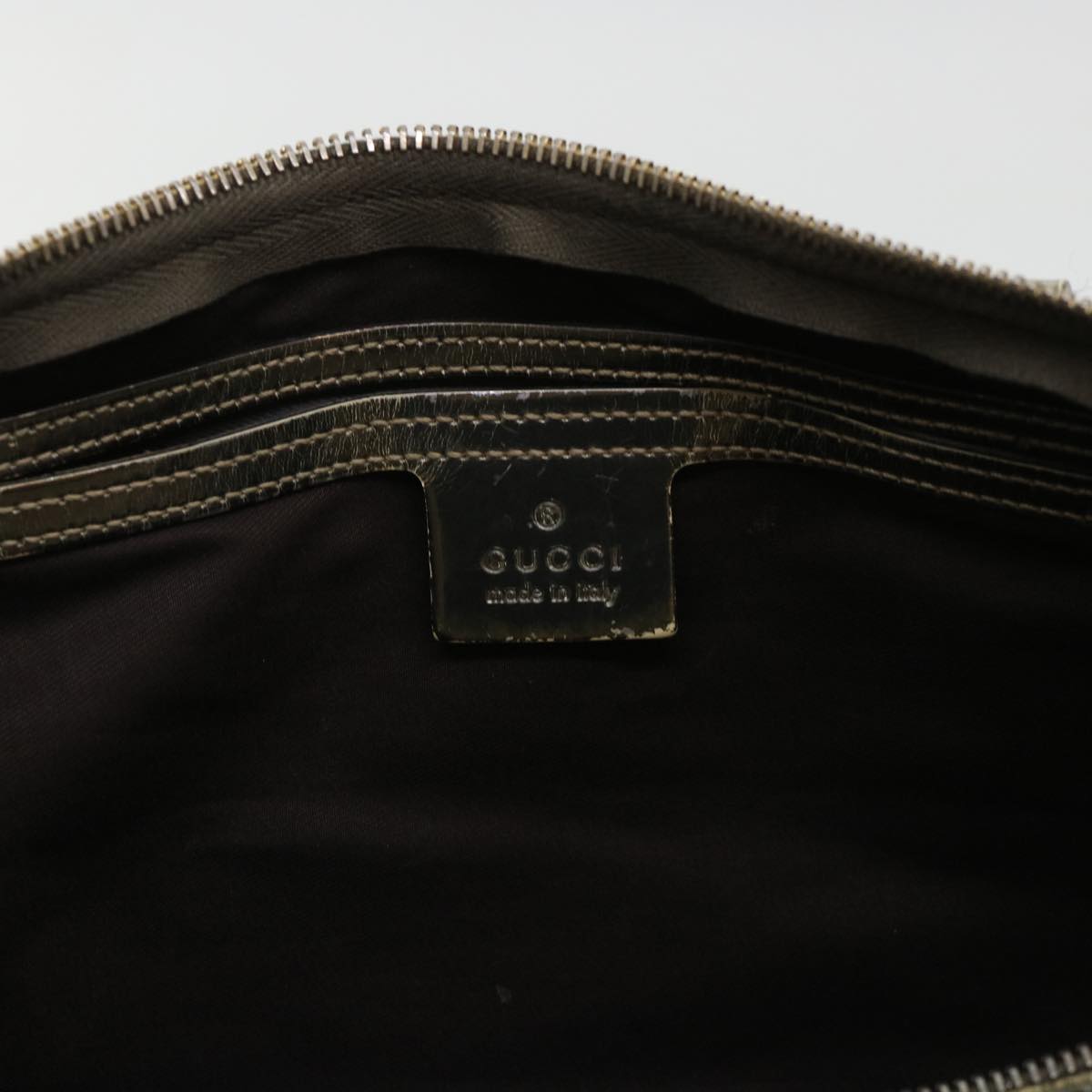 GUCCI GG Canvas Hand Bag PVC Leather Beige 53685