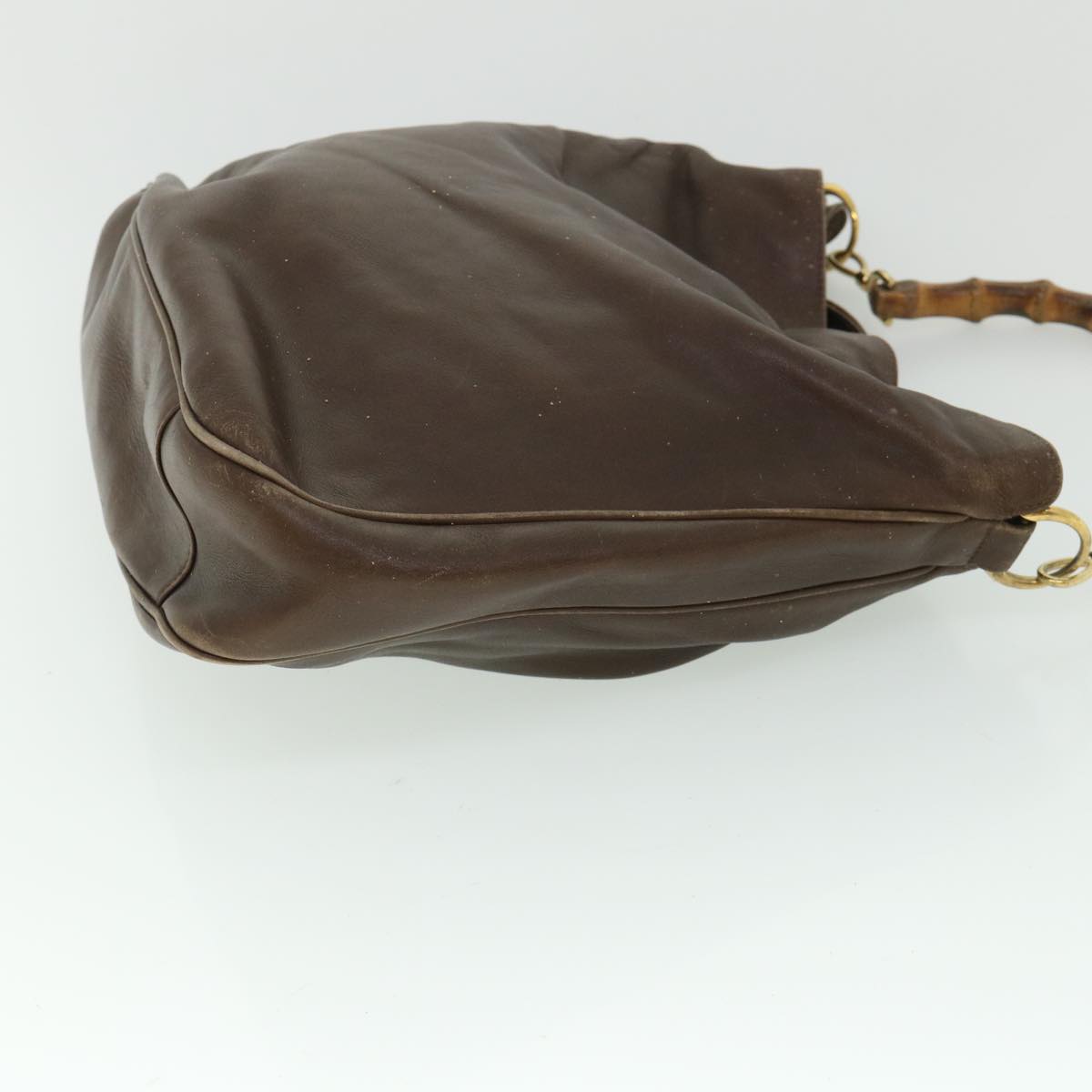 GUCCI Bamboo Hand Bag Leather 2way Brown 53688