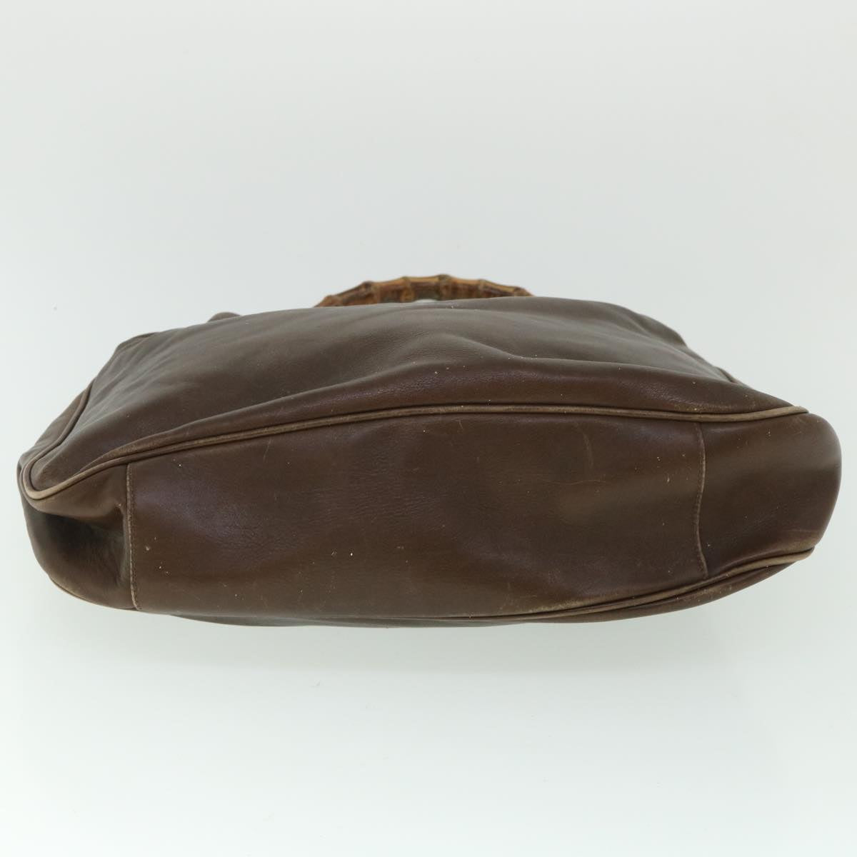 GUCCI Bamboo Hand Bag Leather 2way Brown 53688