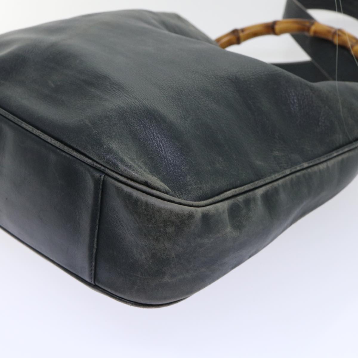 GUCCI Bamboo Shoulder Bag Leather 2way Black 53693