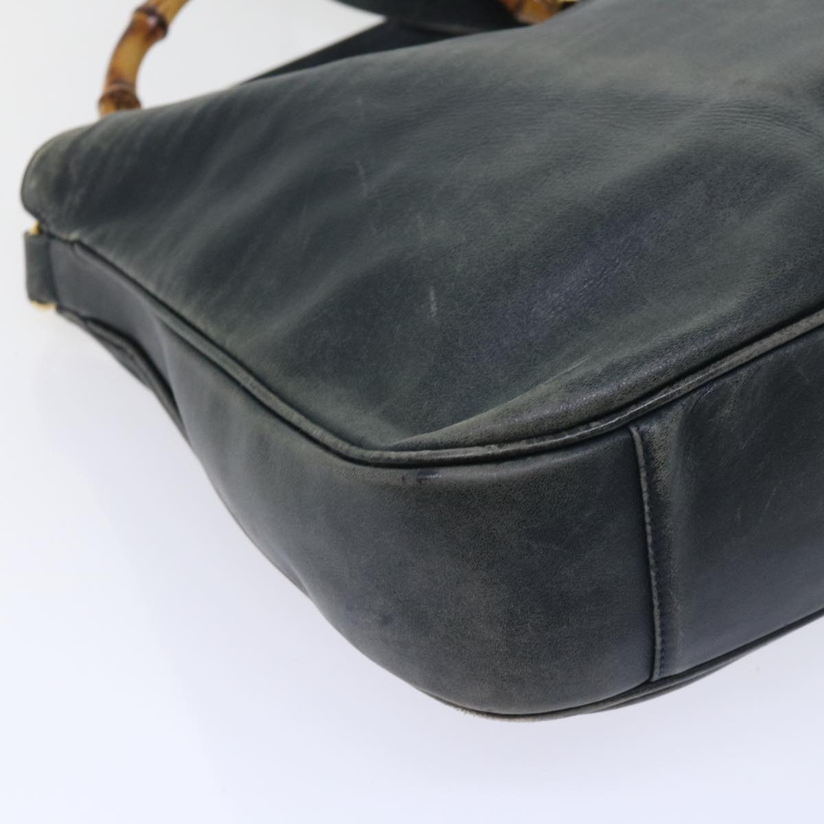 GUCCI Bamboo Shoulder Bag Leather 2way Black 53693