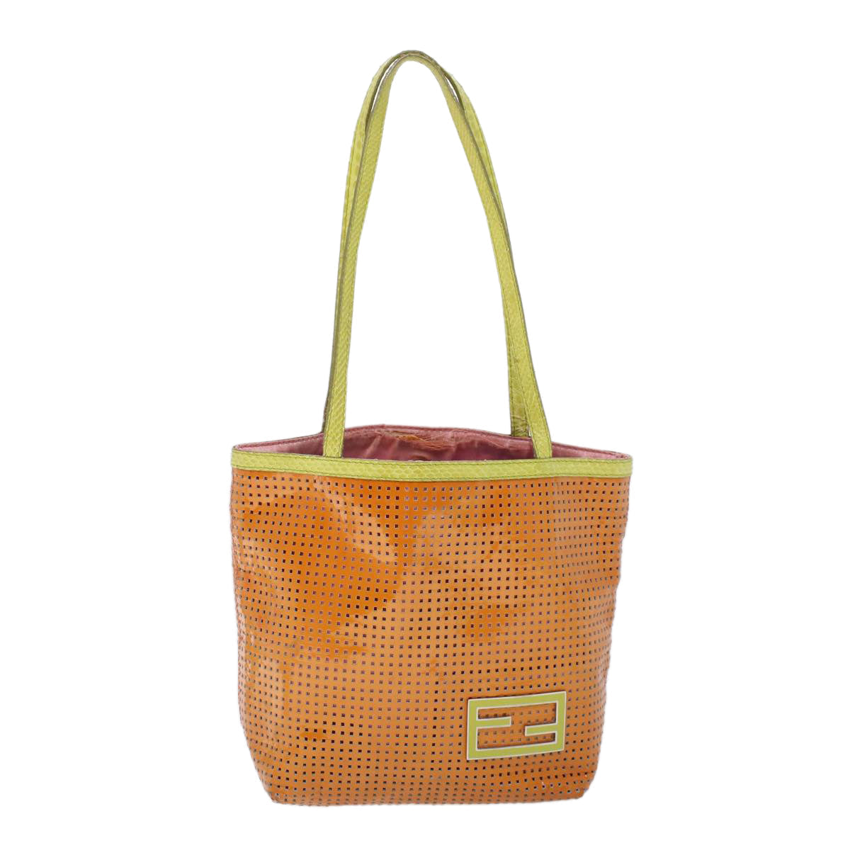 FENDI Hand Bag Patent leather Orange 53743
