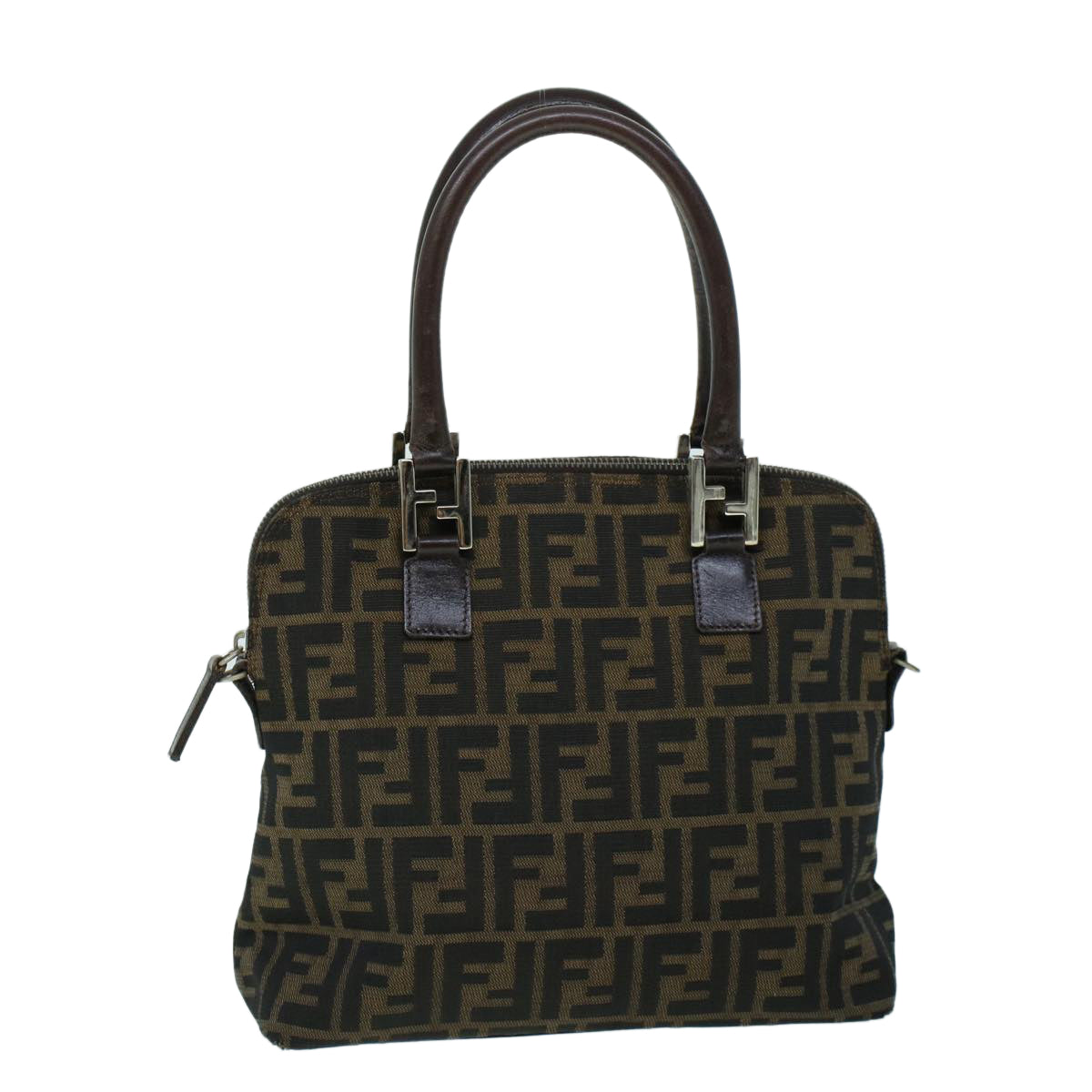 FENDI Zucca Canvas Hand Bag Brown 53776