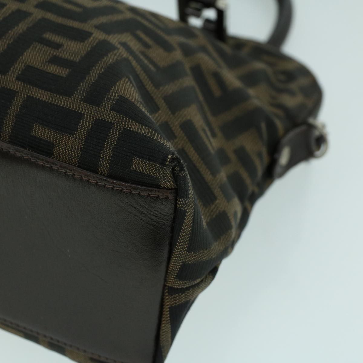FENDI Zucca Canvas Hand Bag Brown 53776