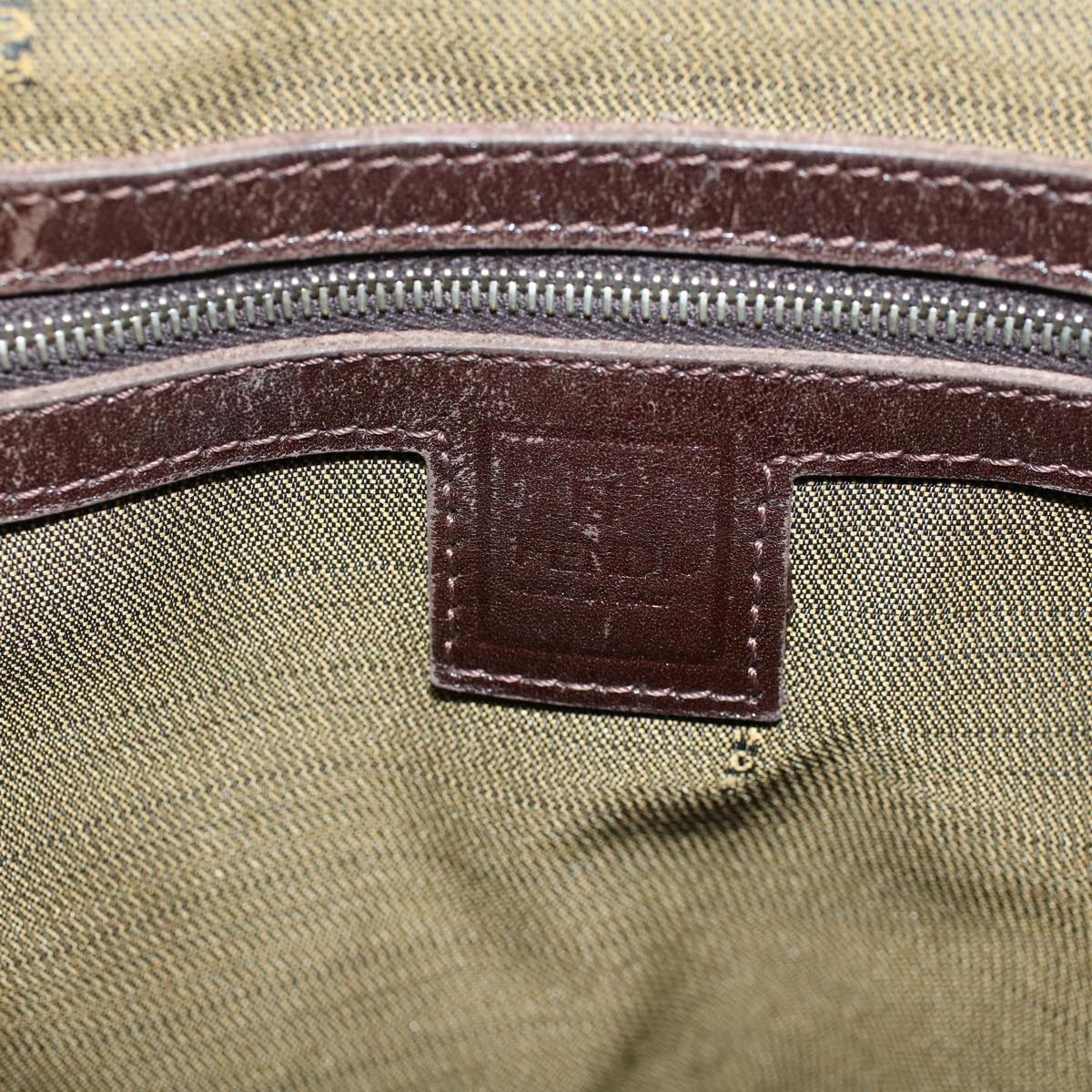 FENDI Zucca Canvas Hand Bag Brown 53776