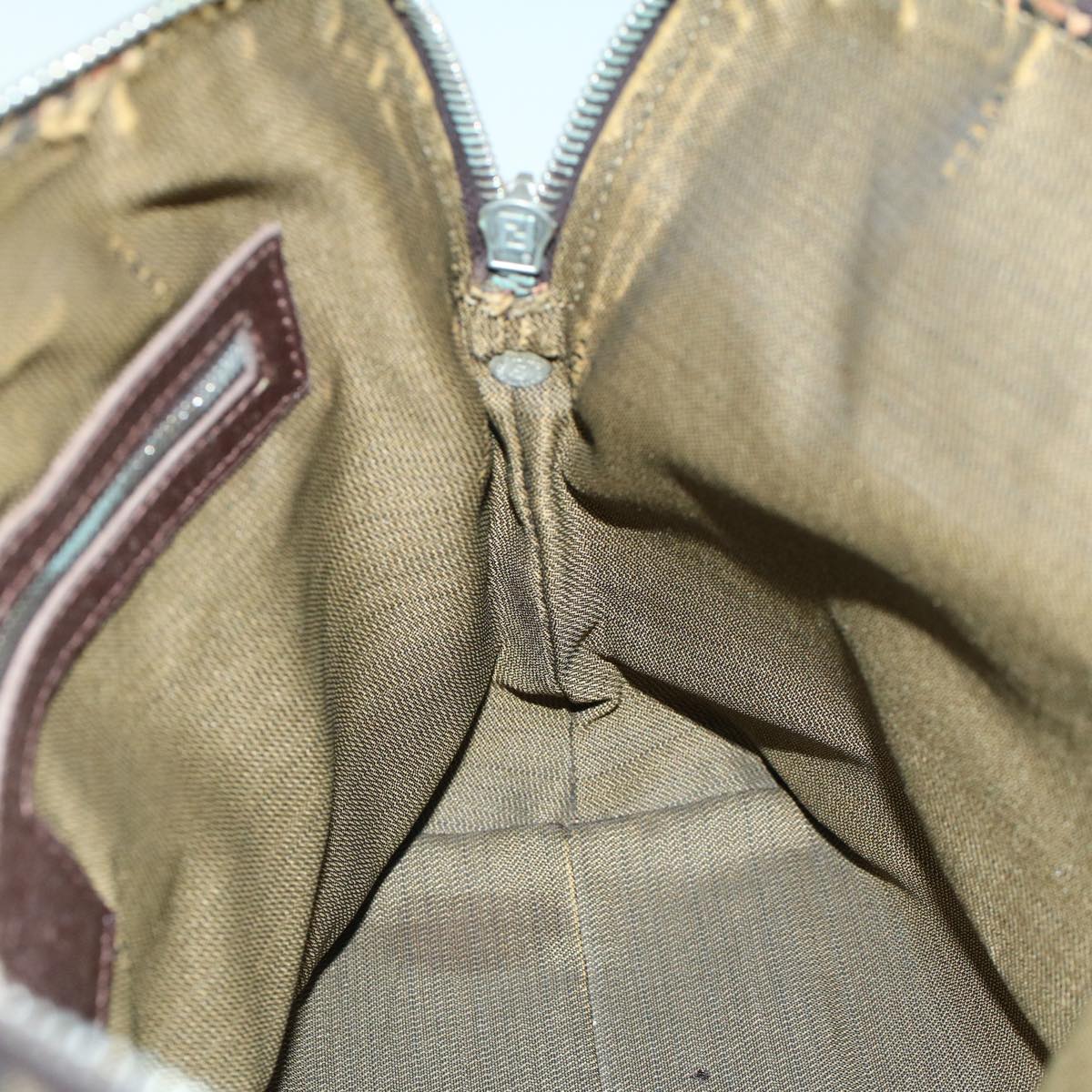 FENDI Zucca Canvas Hand Bag Brown 53776