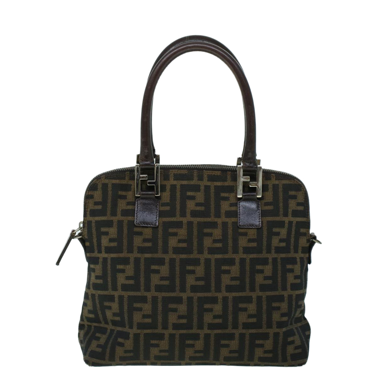 FENDI Zucca Canvas Hand Bag Brown 53776