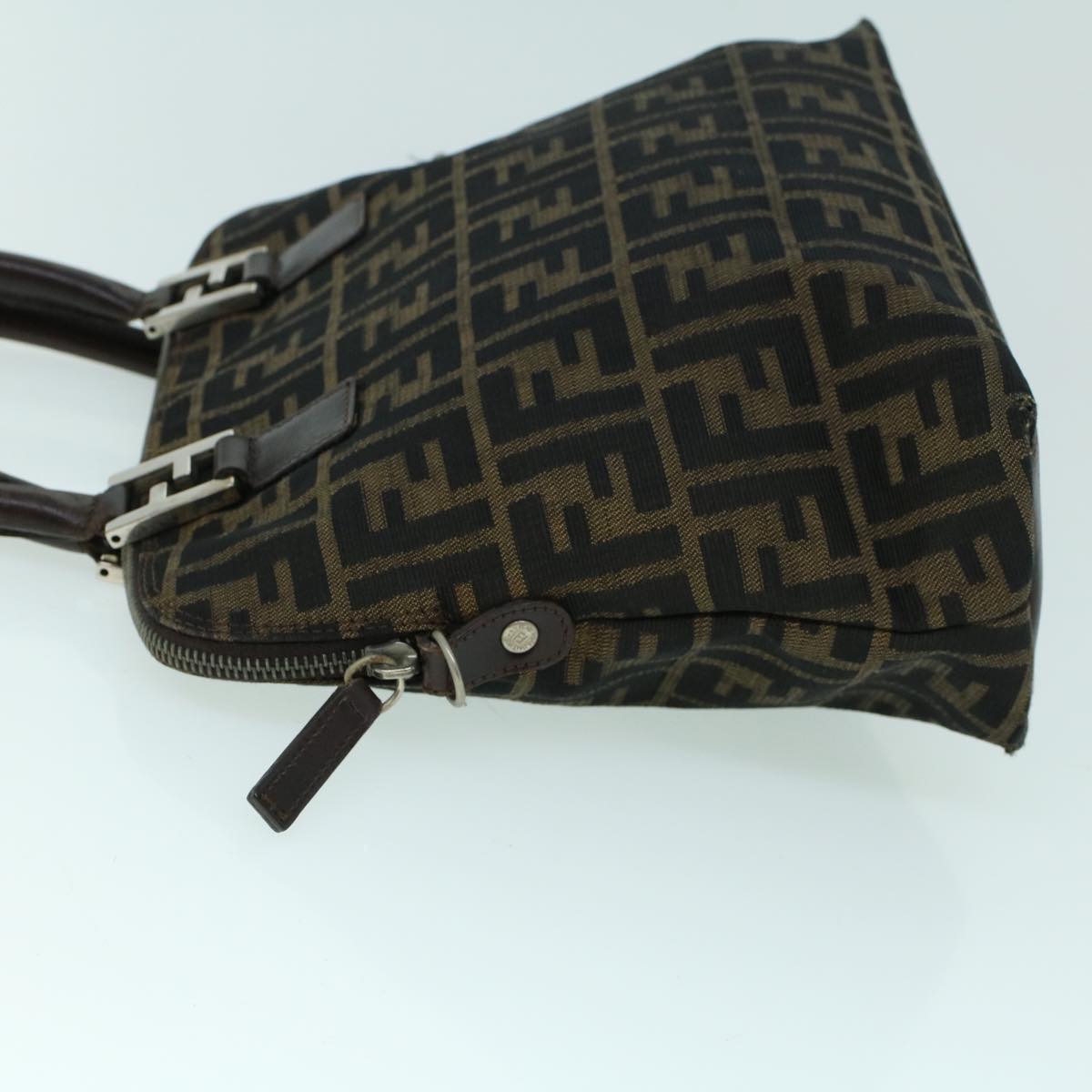 FENDI Zucca Canvas Hand Bag Brown 53776