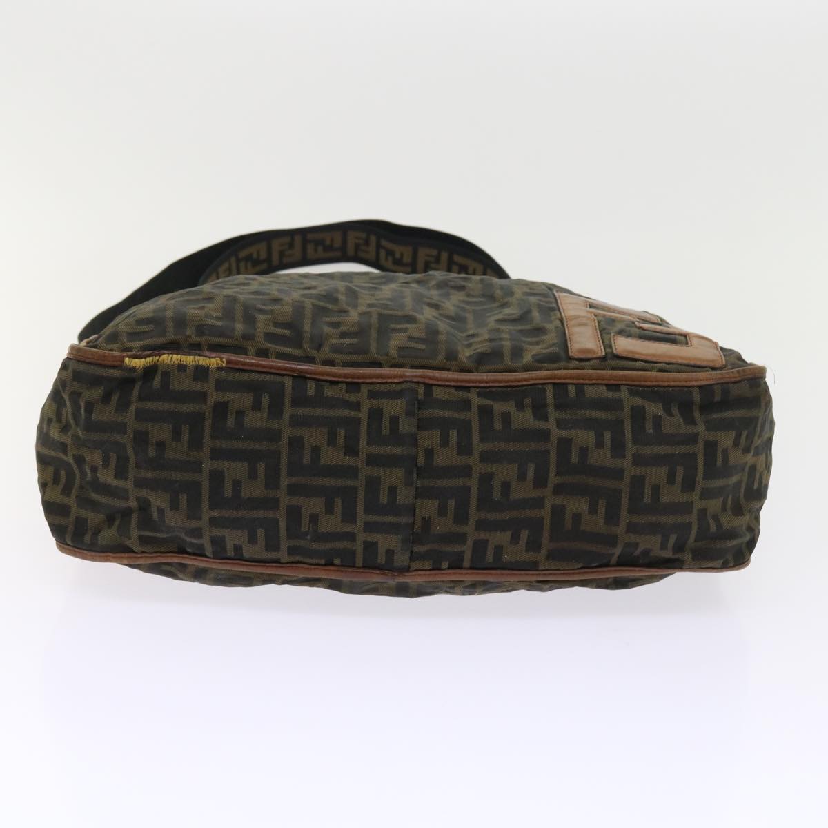 FENDI Zucca Canvas Shoulder Bag Nylon Brown 53796