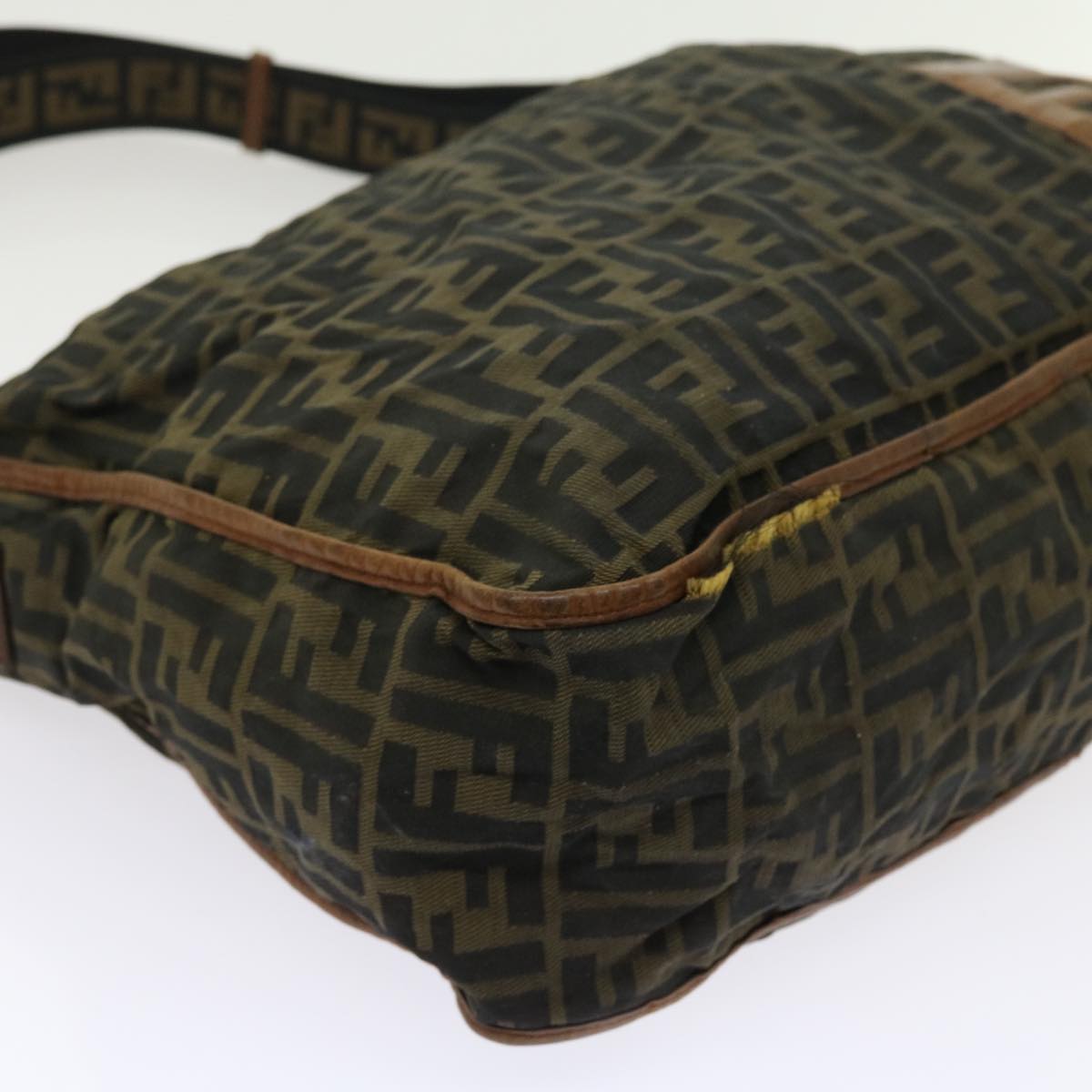 FENDI Zucca Canvas Shoulder Bag Nylon Brown 53796
