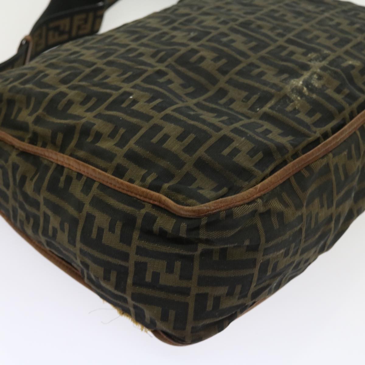 FENDI Zucca Canvas Shoulder Bag Nylon Brown 53796