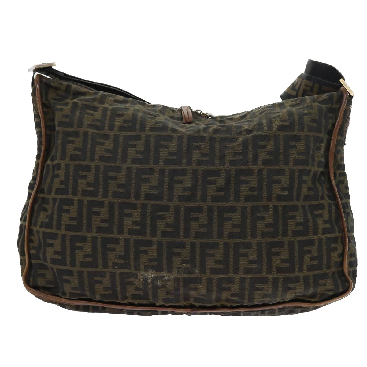 FENDI Zucca Canvas Shoulder Bag Nylon Brown 53796
