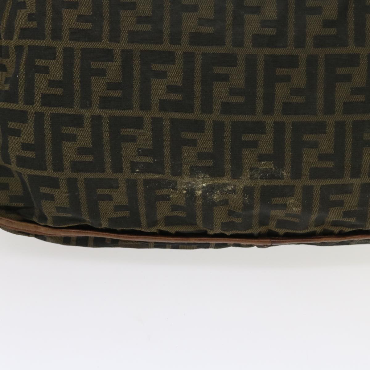 FENDI Zucca Canvas Shoulder Bag Nylon Brown 53796