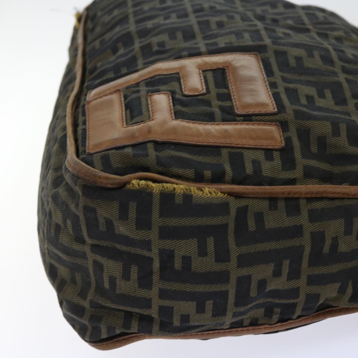 FENDI Zucca Canvas Shoulder Bag Nylon Brown 53796