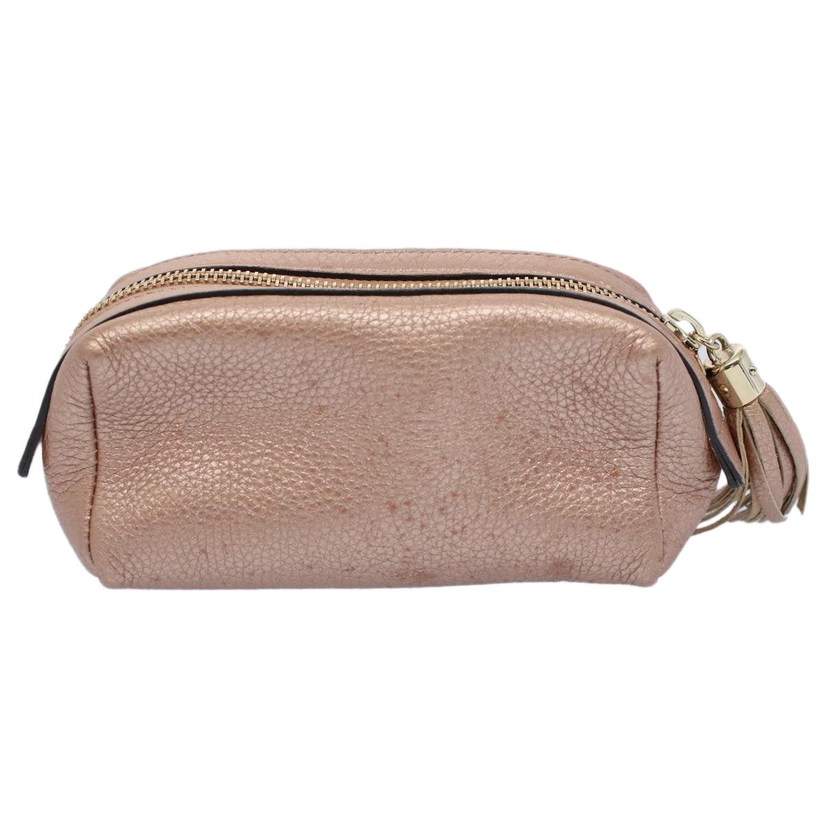 GUCCI Fringe Pouch Leather Pink 308634 53804