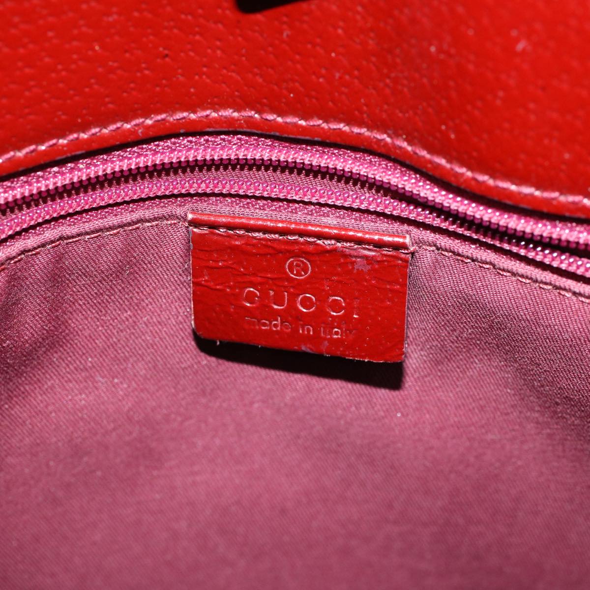GUCCI GG Canvas Shoulder Bag Canvas Patent Beige Red 54009