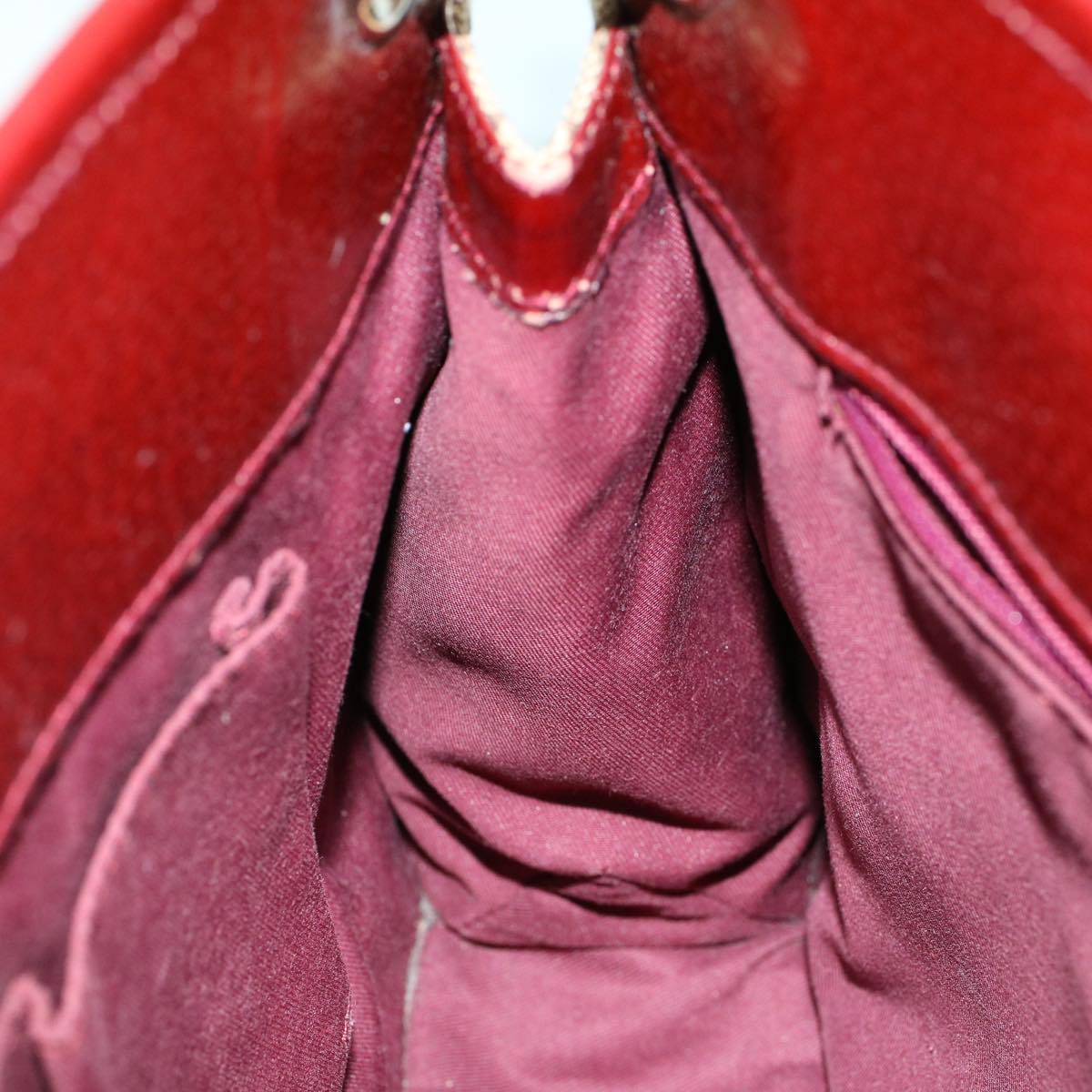 GUCCI GG Canvas Shoulder Bag Canvas Patent Beige Red 54009