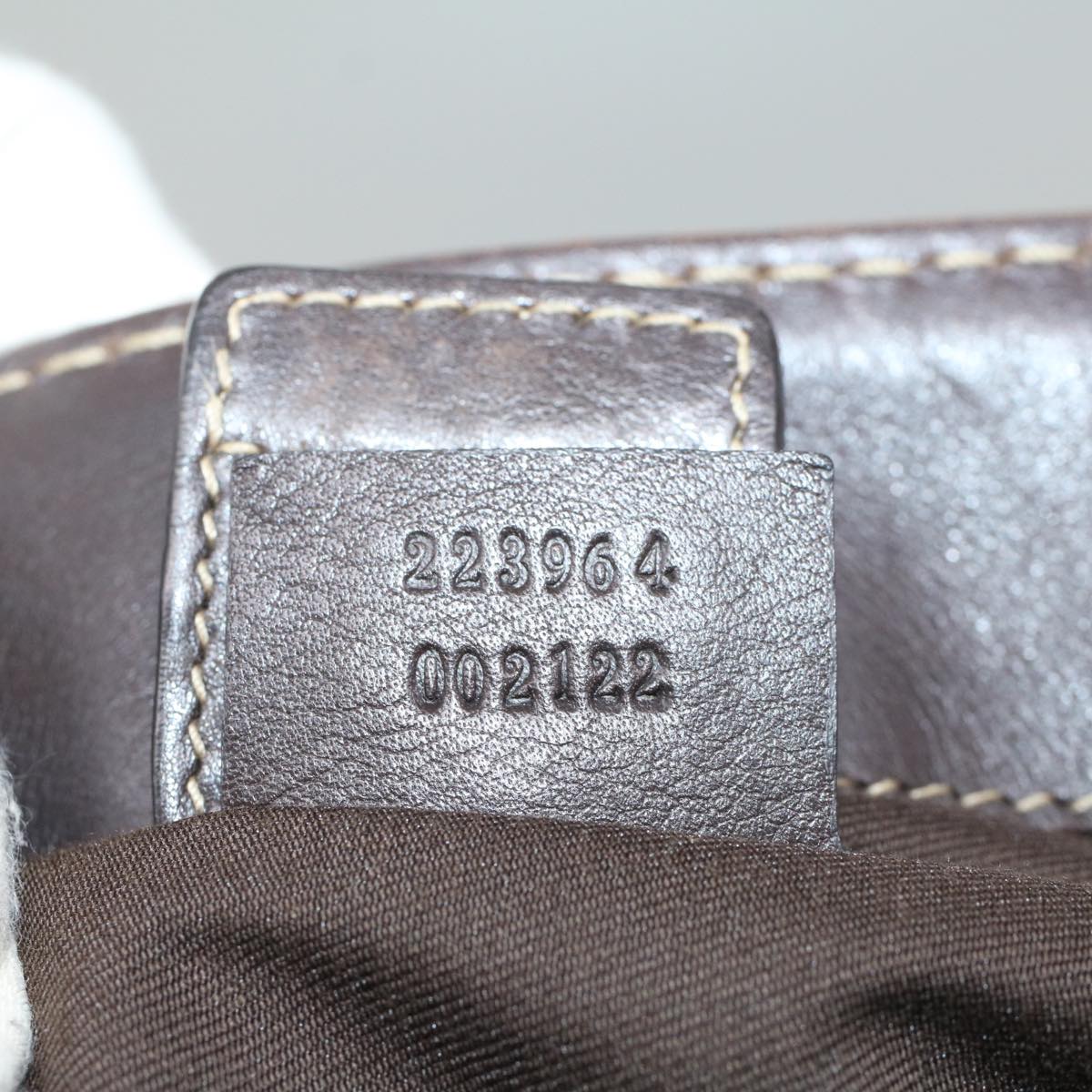 GUCCI GG Crystal Hand Bag Leather Beige 223964 54016