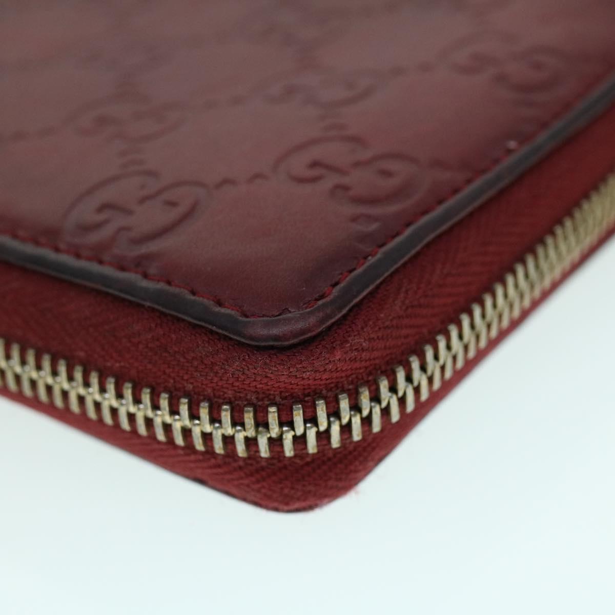 GUCCI GG Canvas Guccissima Long Wallet Wine Red 282477 54060