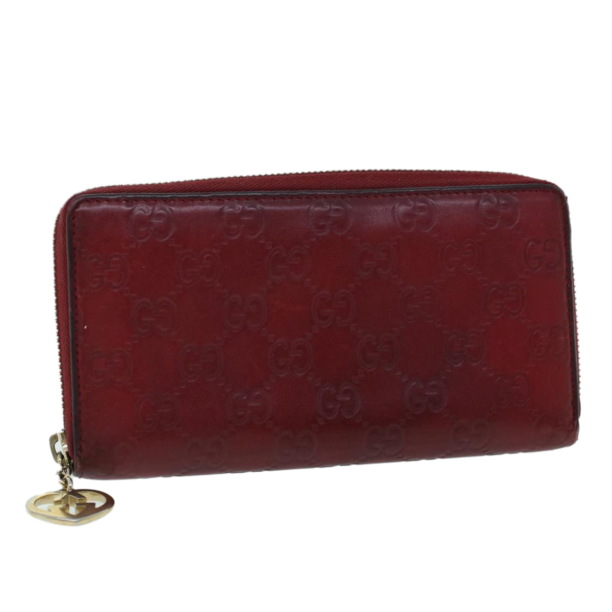 GUCCI GG Canvas Guccissima Long Wallet Wine Red 282477 54060