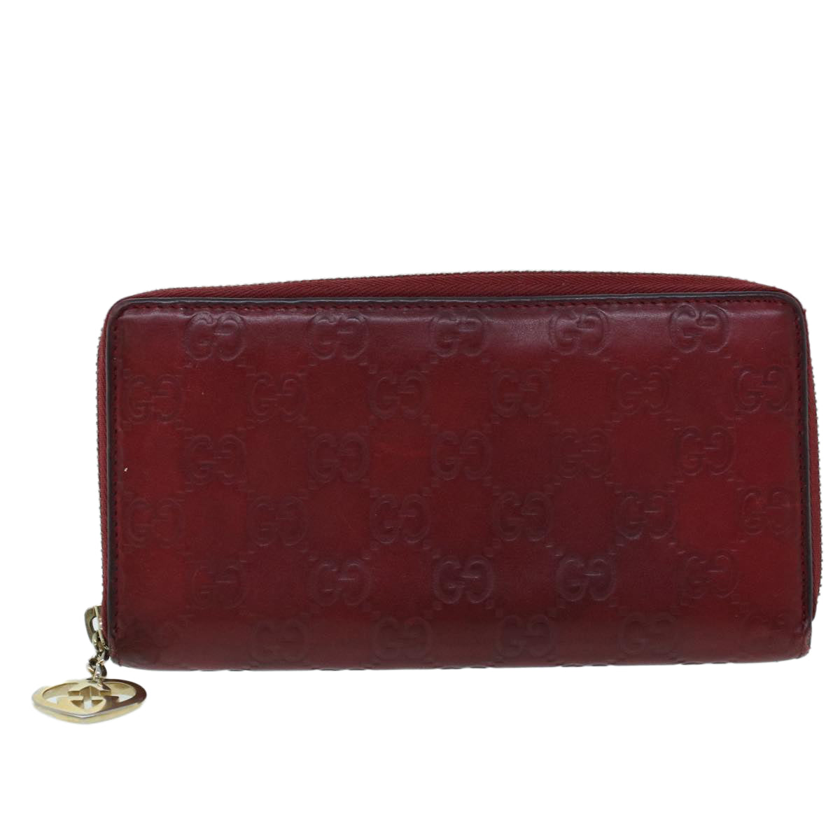 GUCCI GG Canvas Guccissima Long Wallet Wine Red 282477 54060