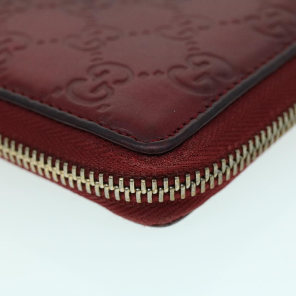 GUCCI GG Canvas Guccissima Long Wallet Wine Red 282477 54060