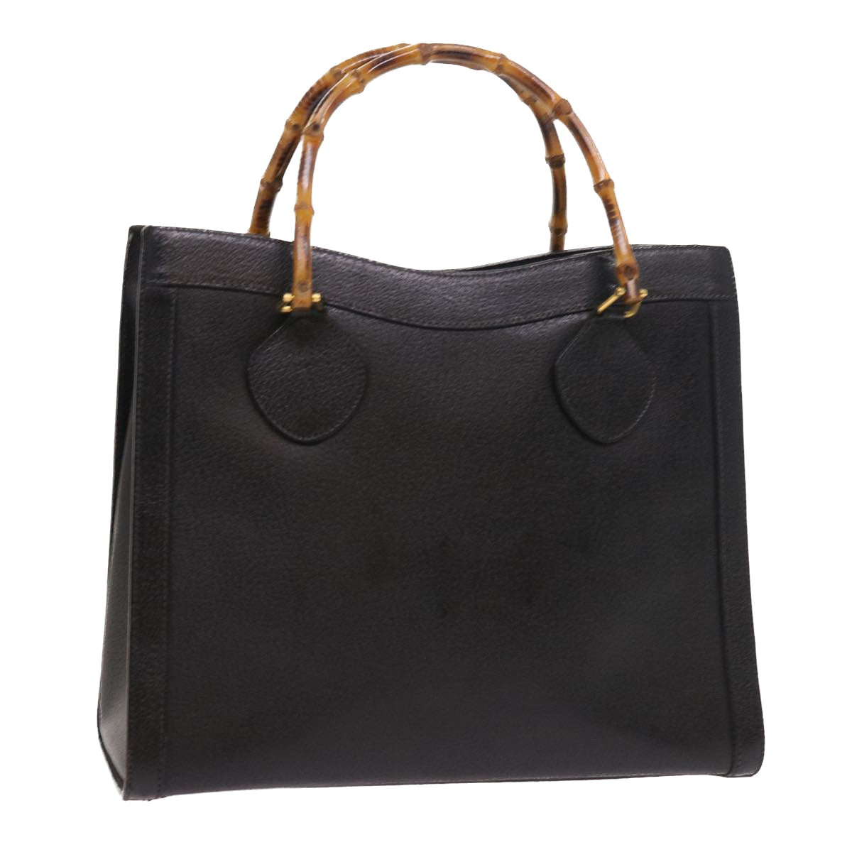 GUCCI Bamboo Hand Bag Leather Black 002 1186 0260 54124