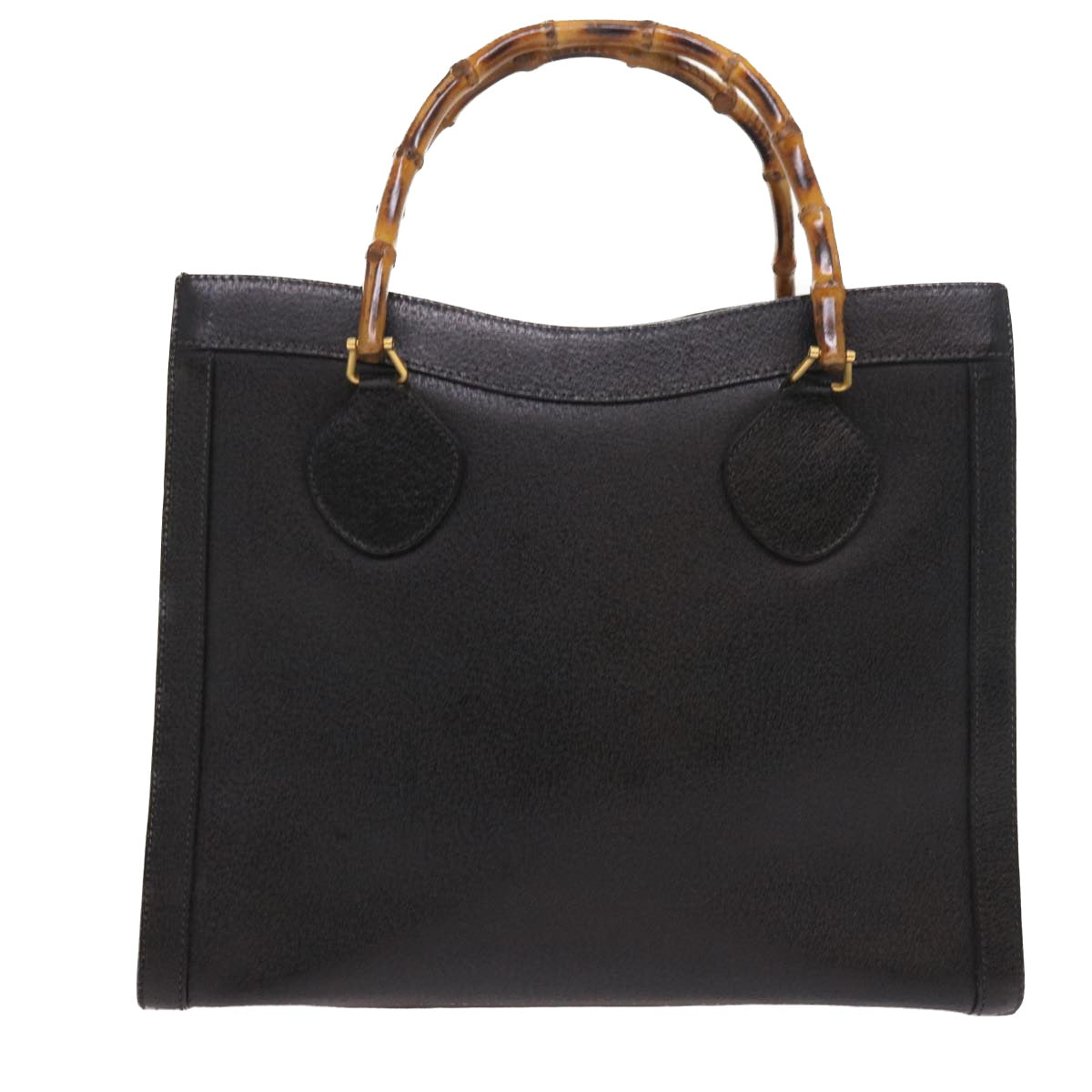 GUCCI Bamboo Hand Bag Leather Black 002 1186 0260 54124