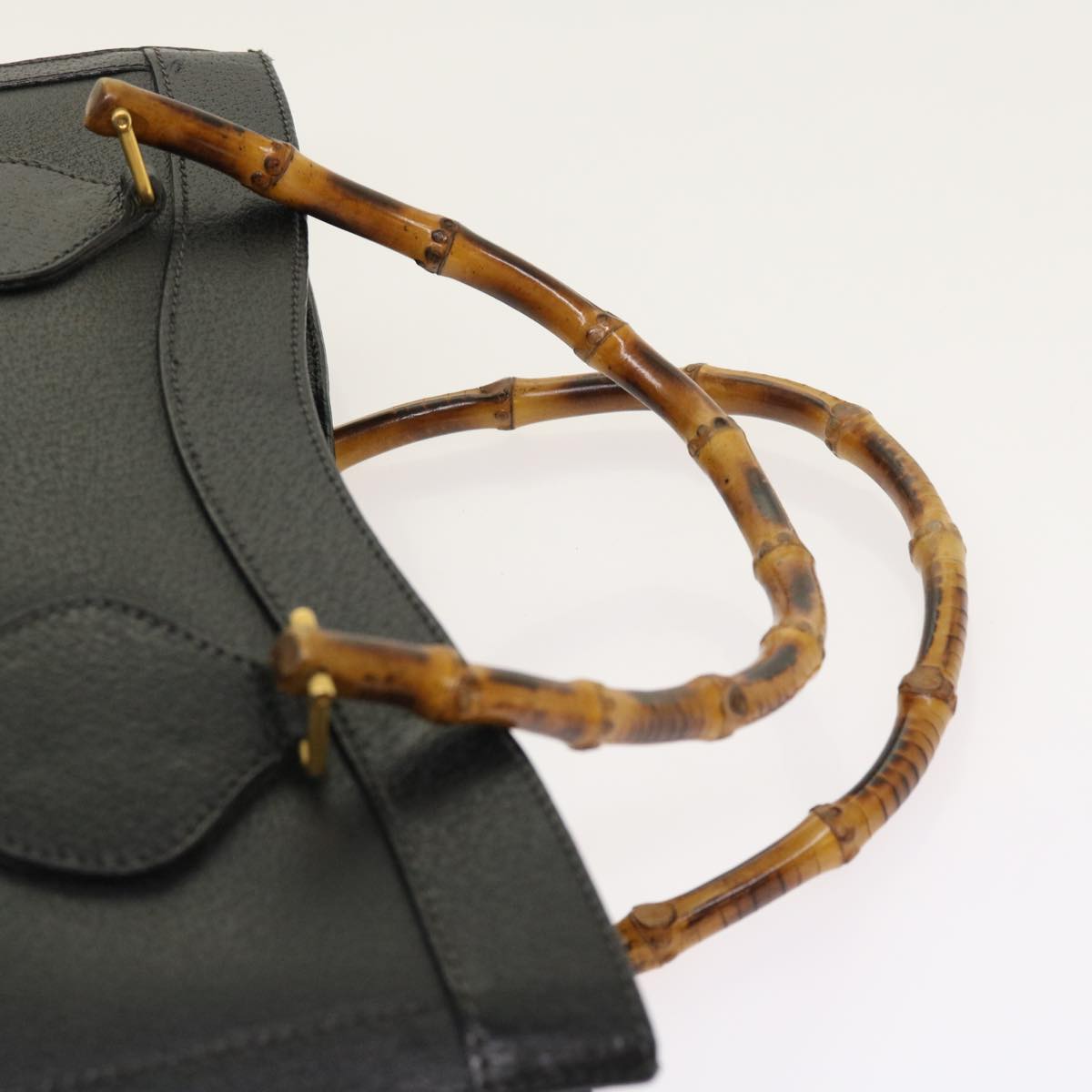 GUCCI Bamboo Hand Bag Leather Black 002 1186 0260 54124