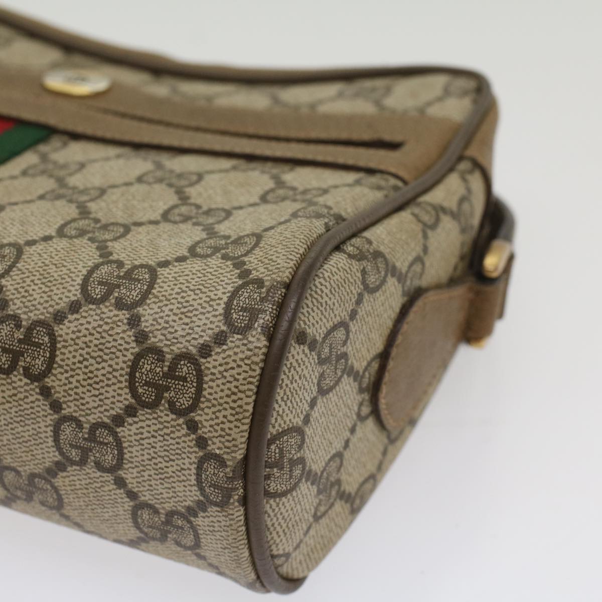 GUCCI GG Canvas Web Sherry Line Shoulder Bag Beige Red 68 02 004 54127