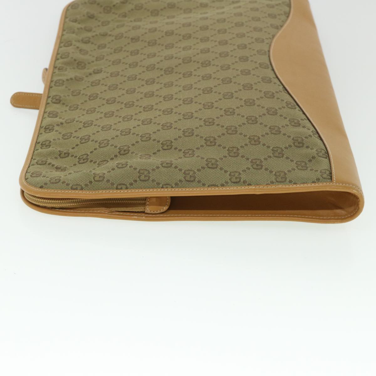 GUCCI GG Canvas Clutch Bag Leather Beige 54130