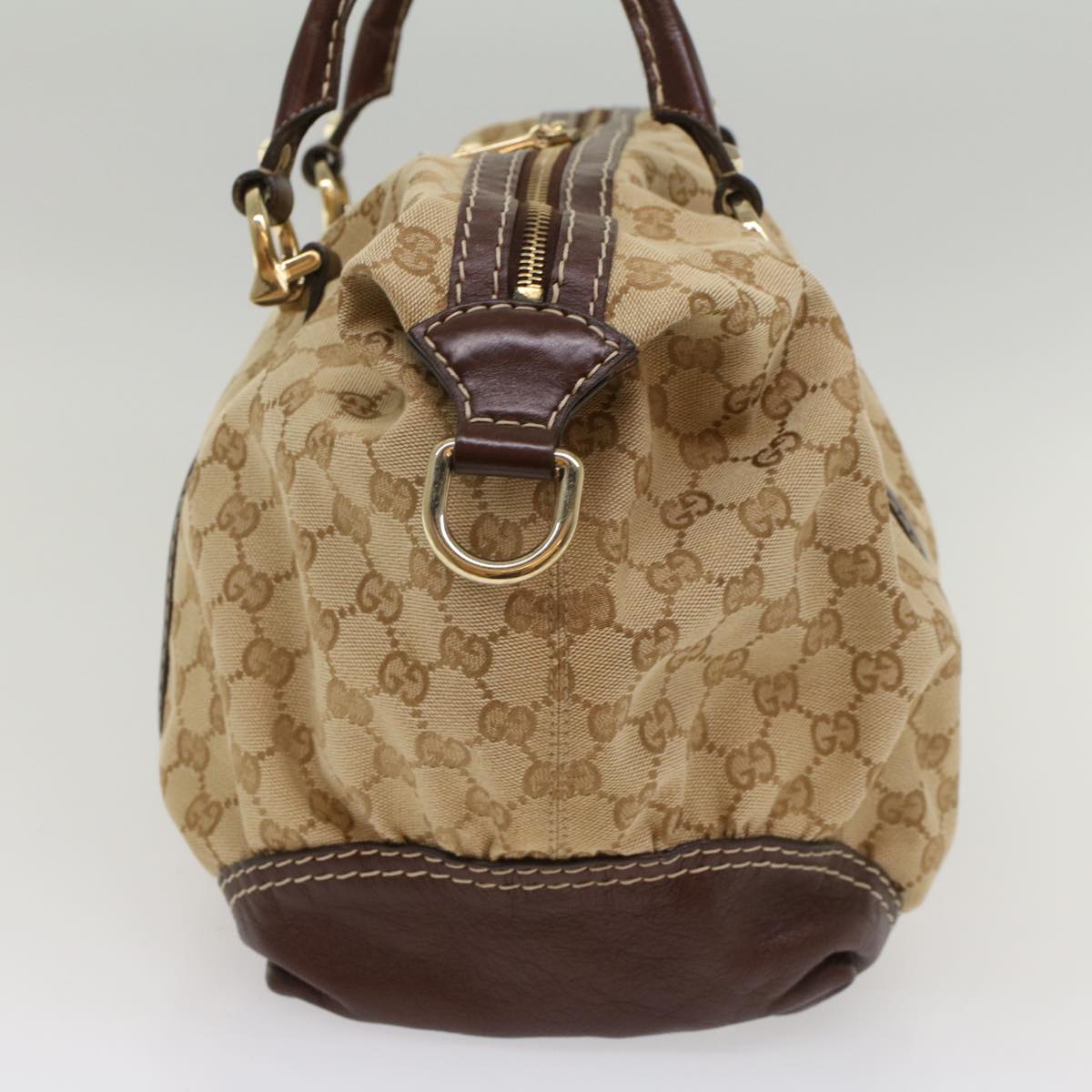 GUCCI GG Canvas Hand Bag Leather Beige 189892 54132