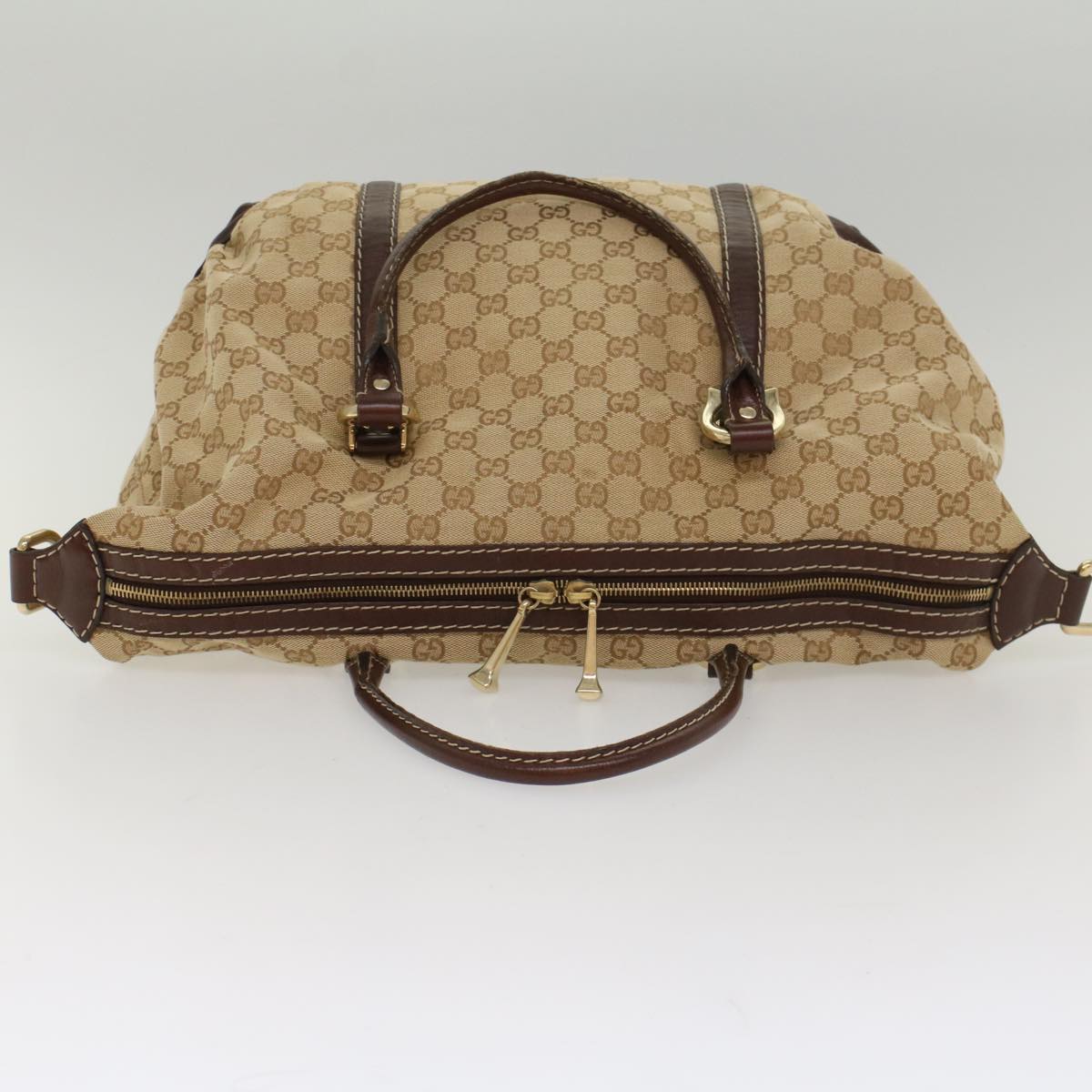 GUCCI GG Canvas Hand Bag Leather Beige 189892 54132