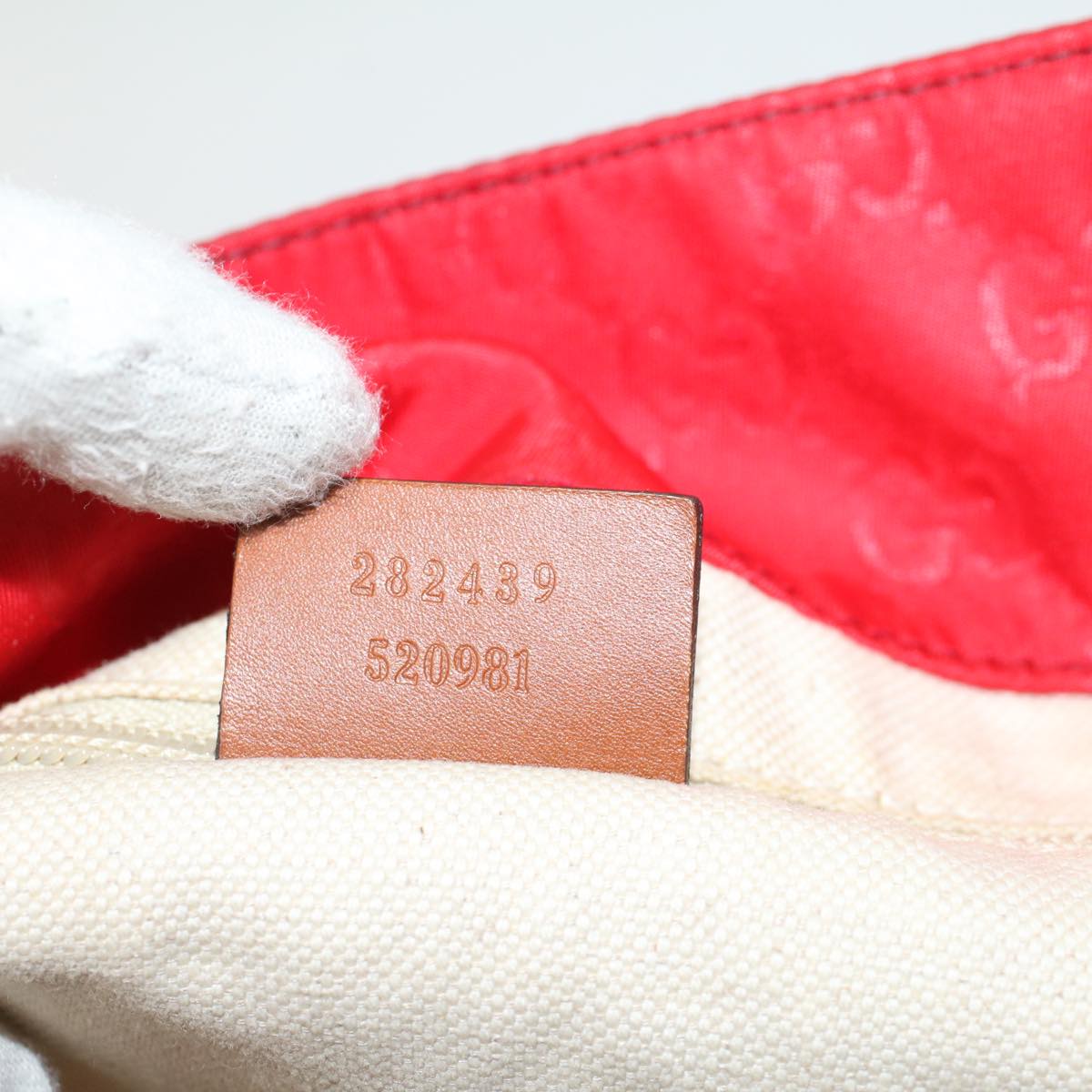 GUCCI GG Canvas Tote Bag Red 282439 54331