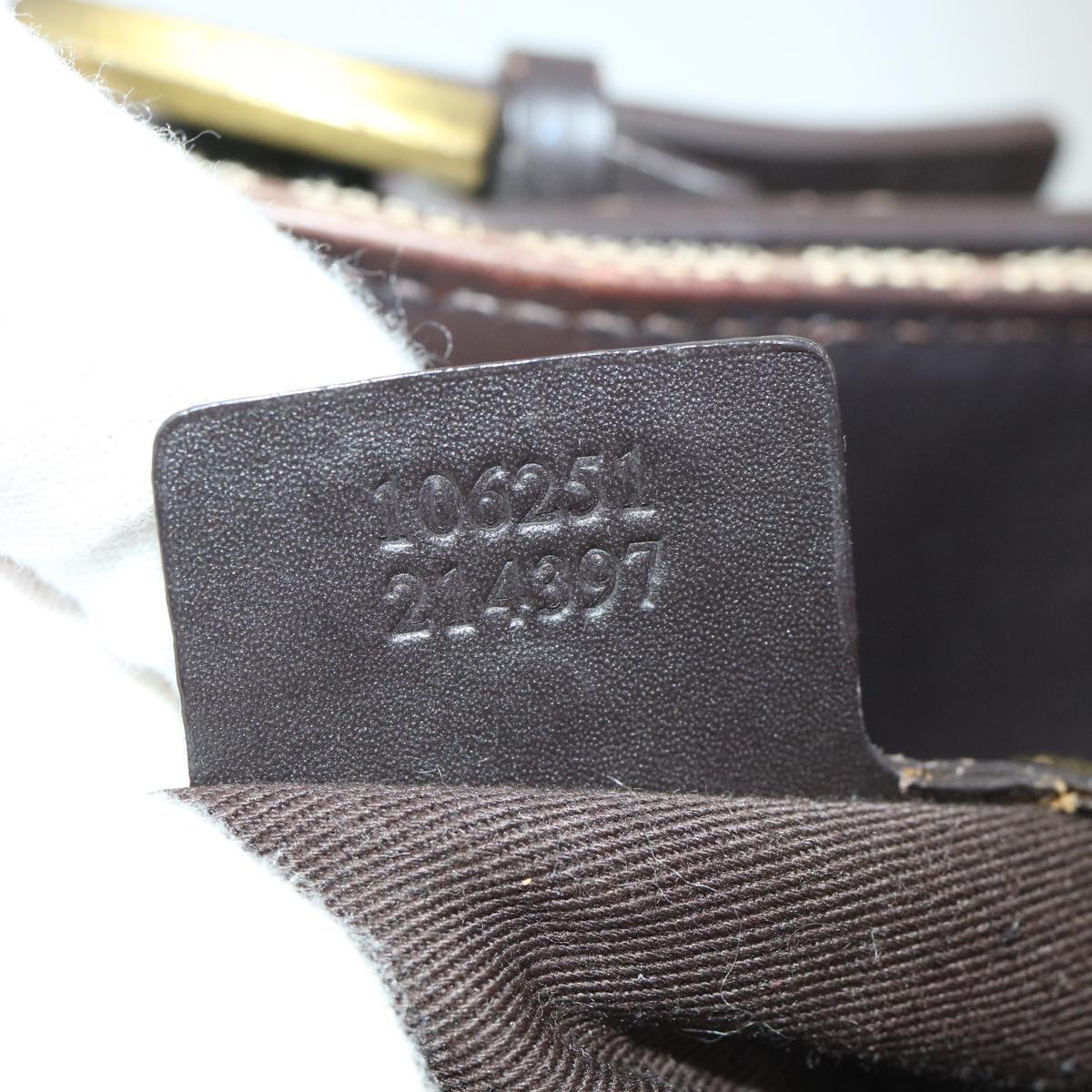 GUCCI GG Canvas Hand Bag Leather Beige 106251 54335