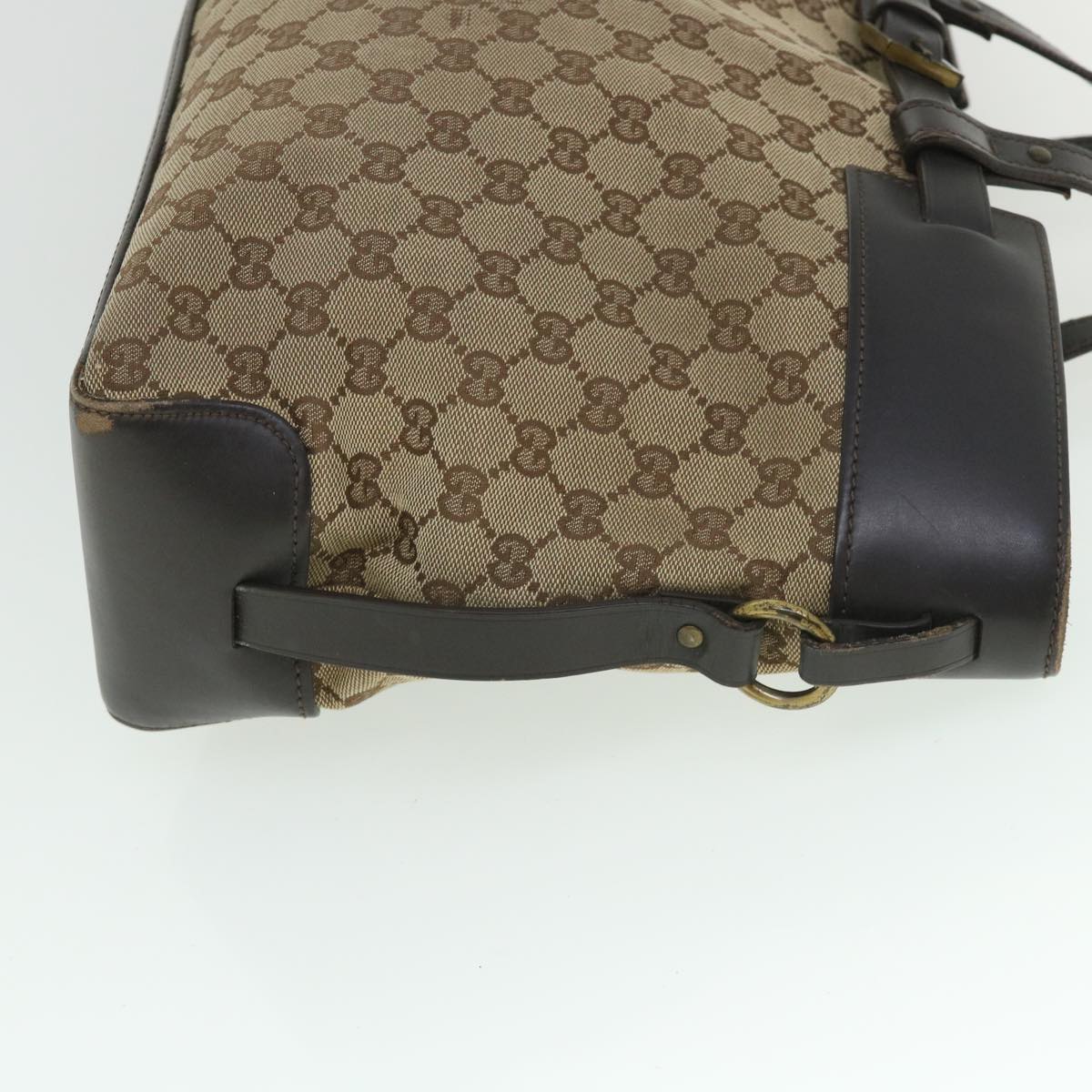 GUCCI GG Canvas Hand Bag Leather Beige 106251 54335