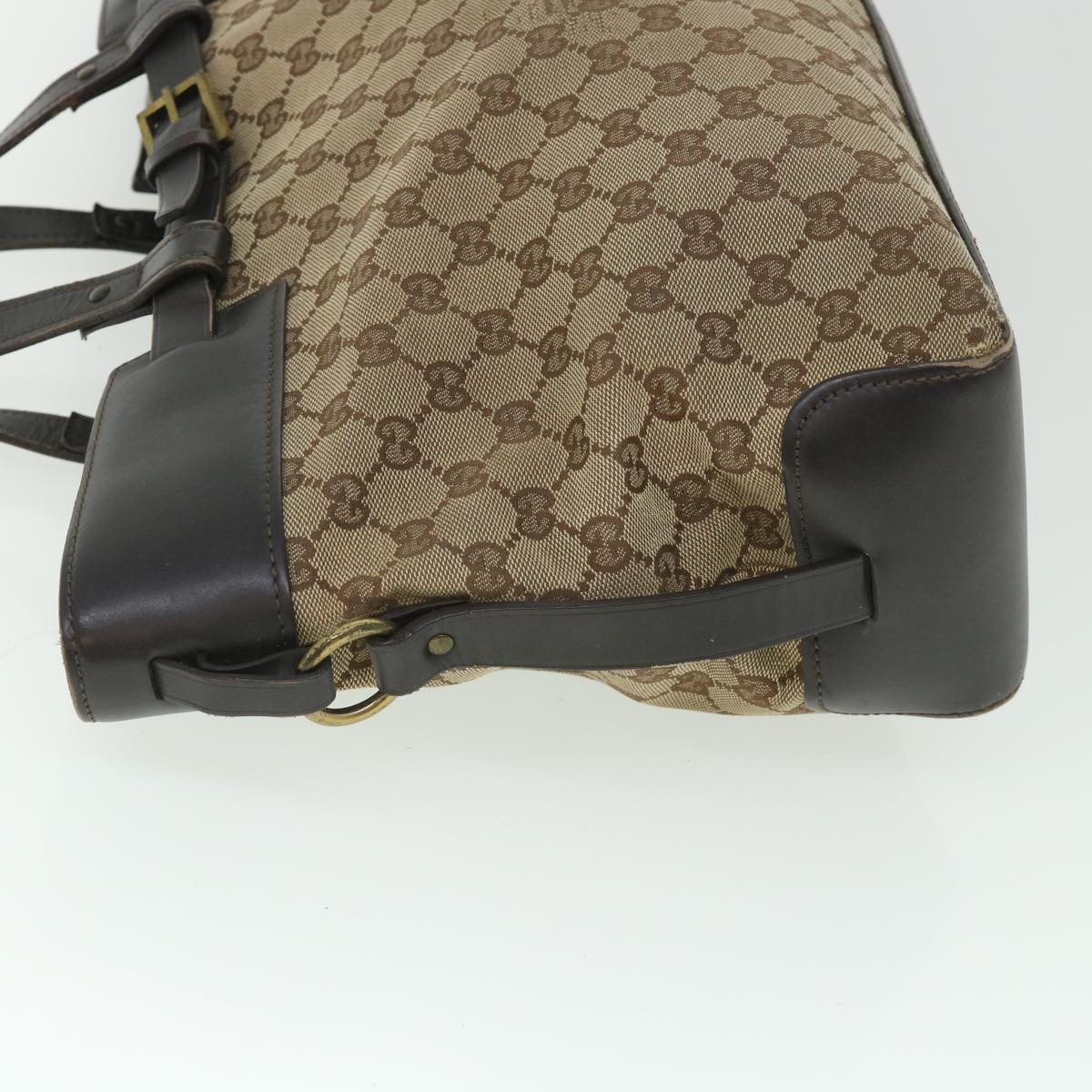 GUCCI GG Canvas Hand Bag Leather Beige 106251 54335