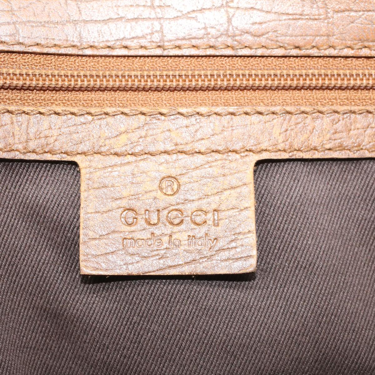 GUCCI GG Canvas Bamboo Hand Bag Leather Beige Brown 54340