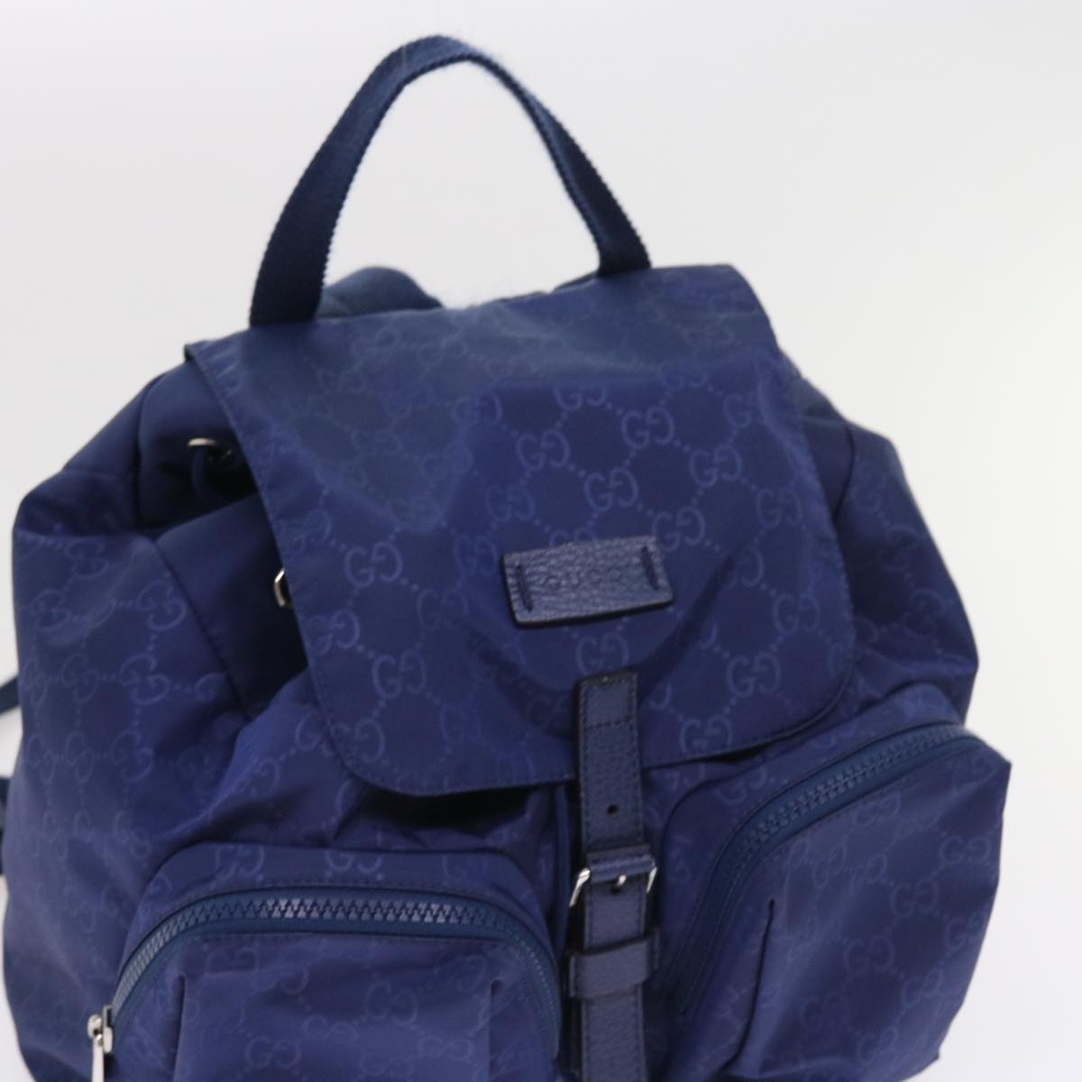 GUCCI Backpack Nylon Blue 406361 54375