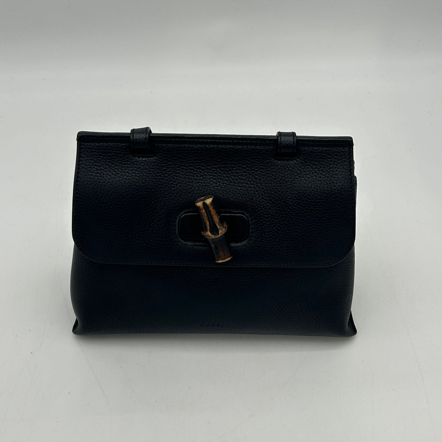 Bamboo daily top handle leather handbag Gucci Black in Leather LA12350