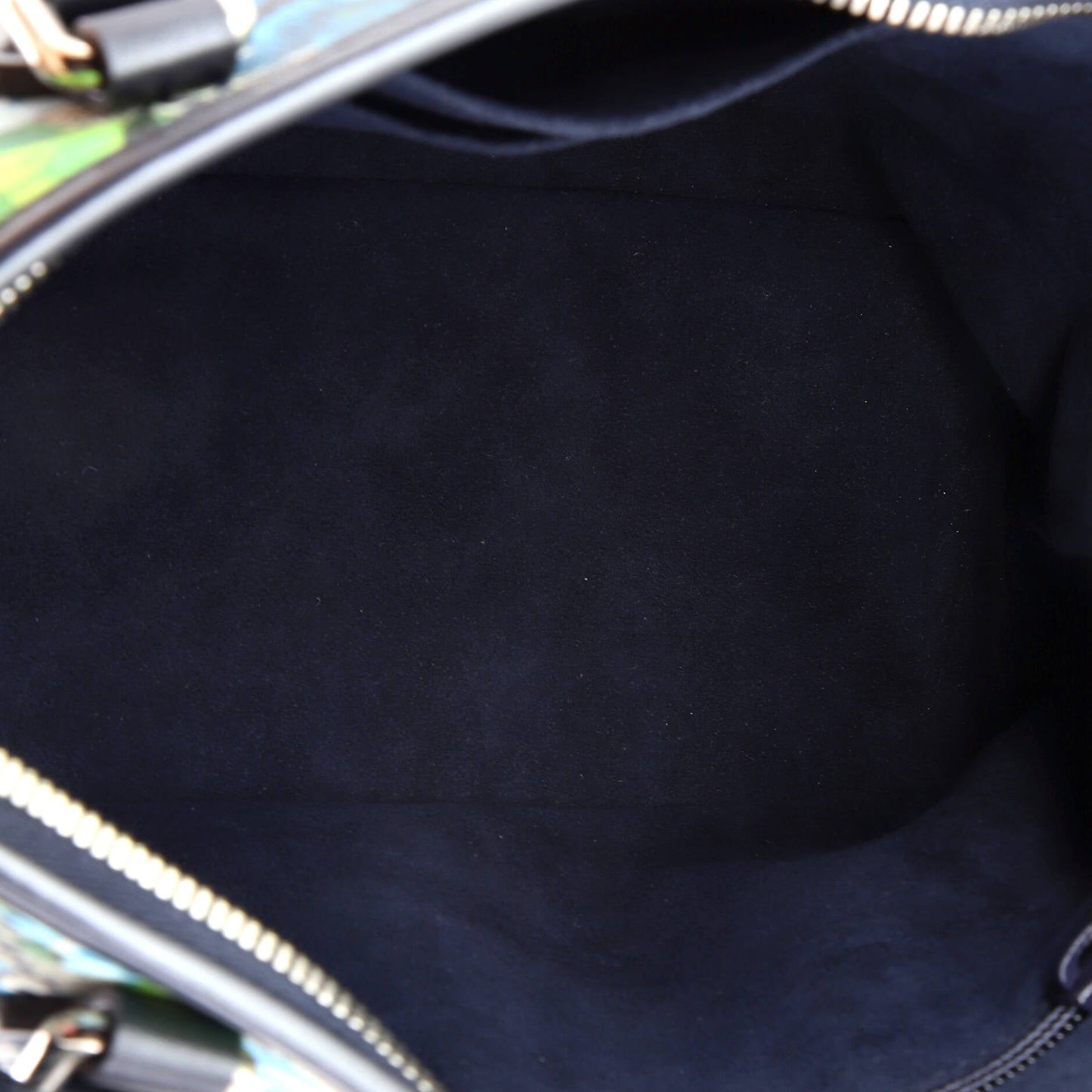 Convertible Zip Tote Blooms Print GG Coated Canvas Medium