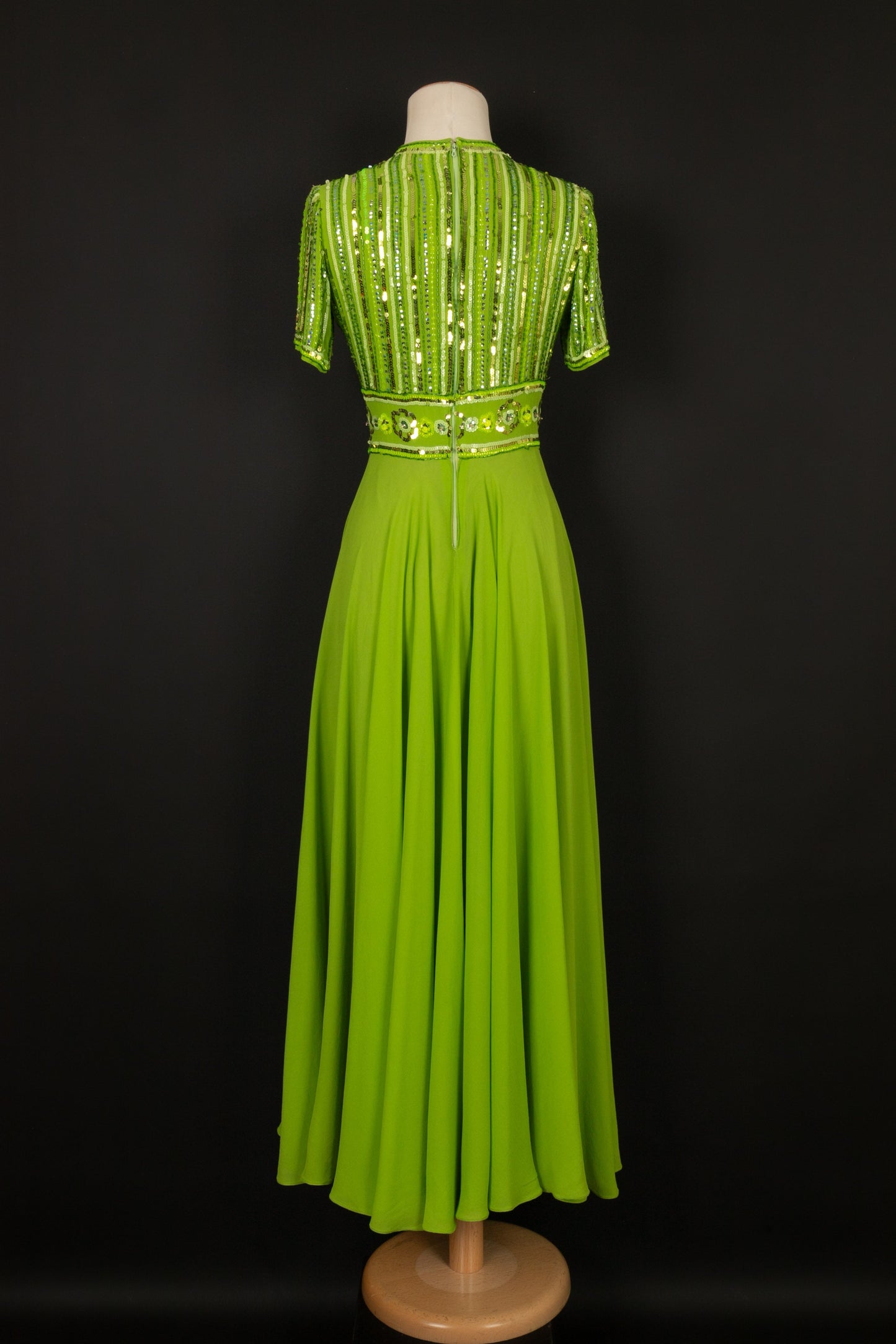 Robe verte en soie Carven